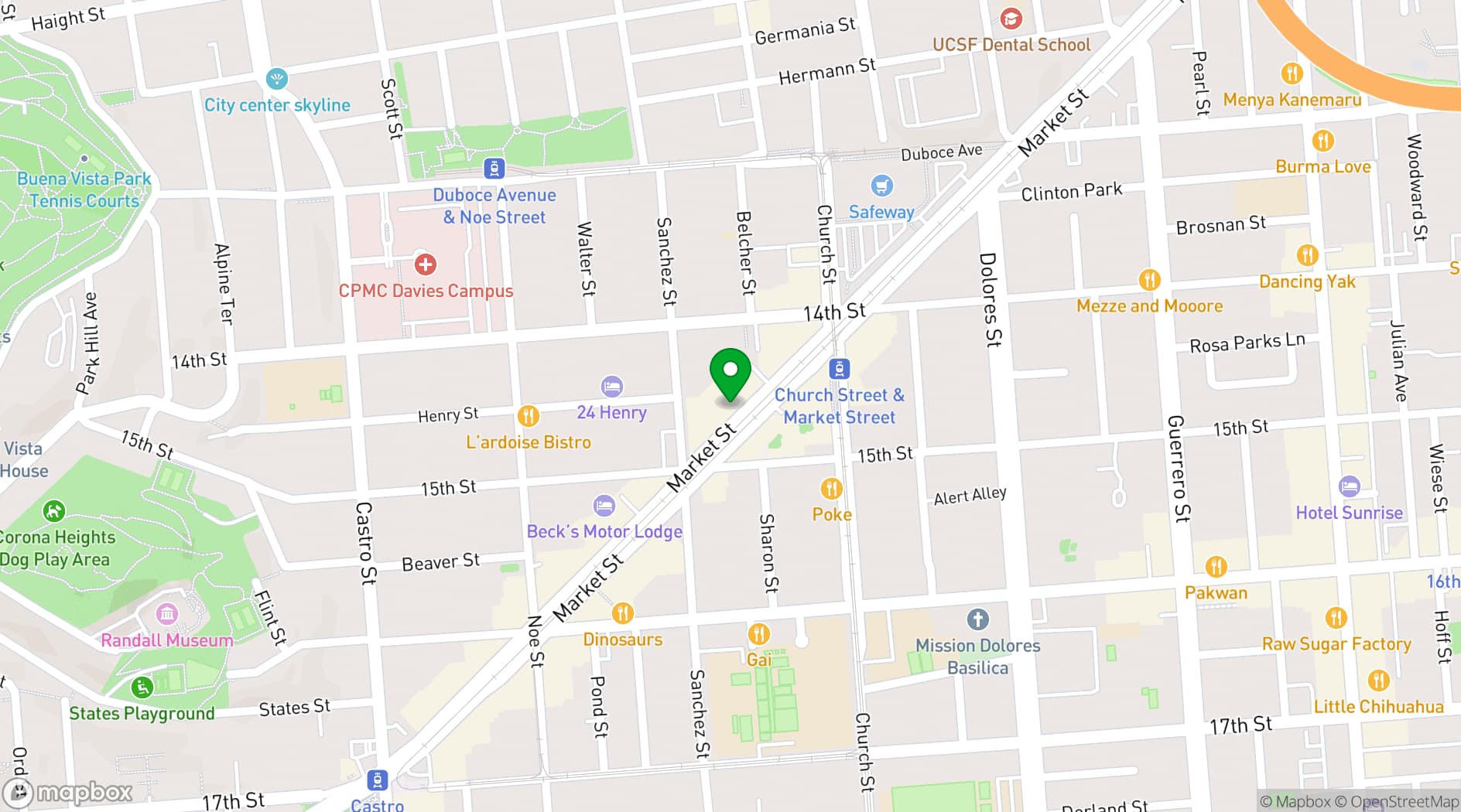 Map showing The Academy SF
