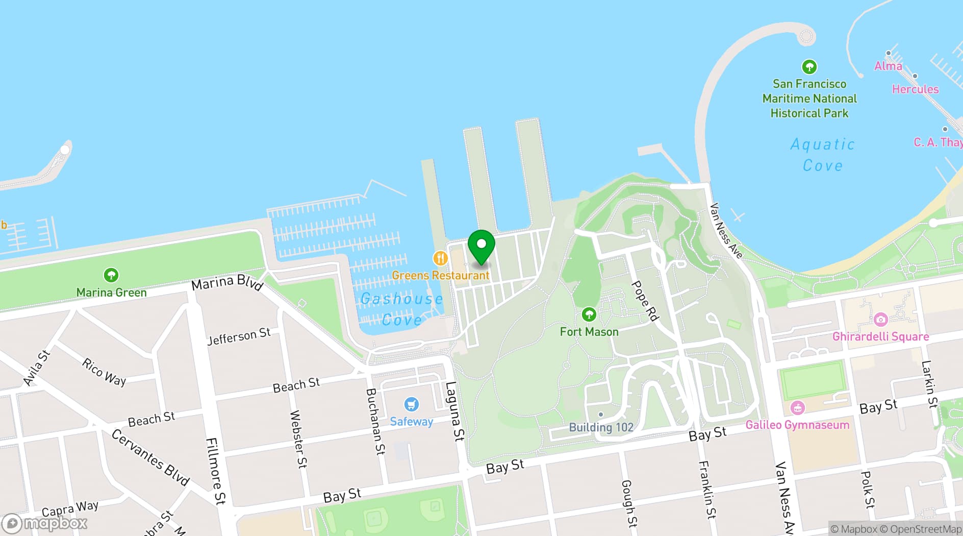Map showing Fort Mason Center for Arts & Culture