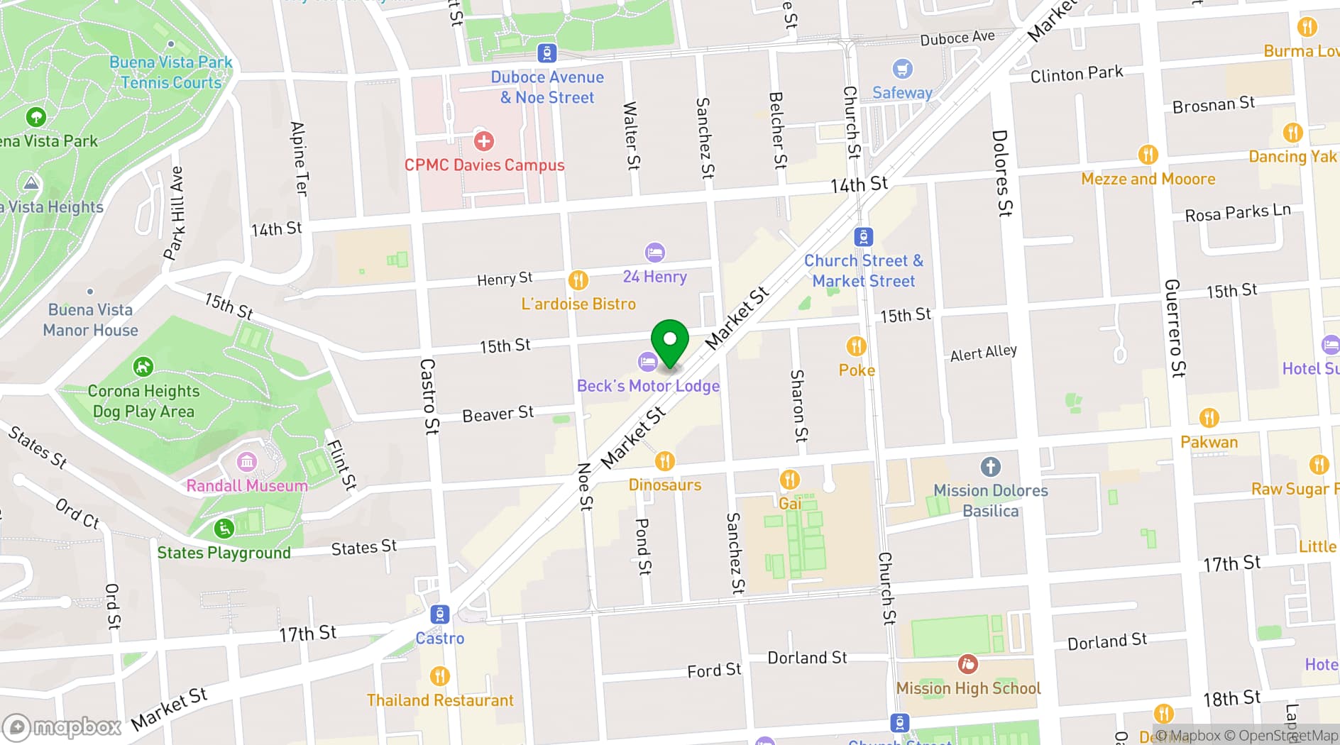 Map showing Beck's Motor Lodge