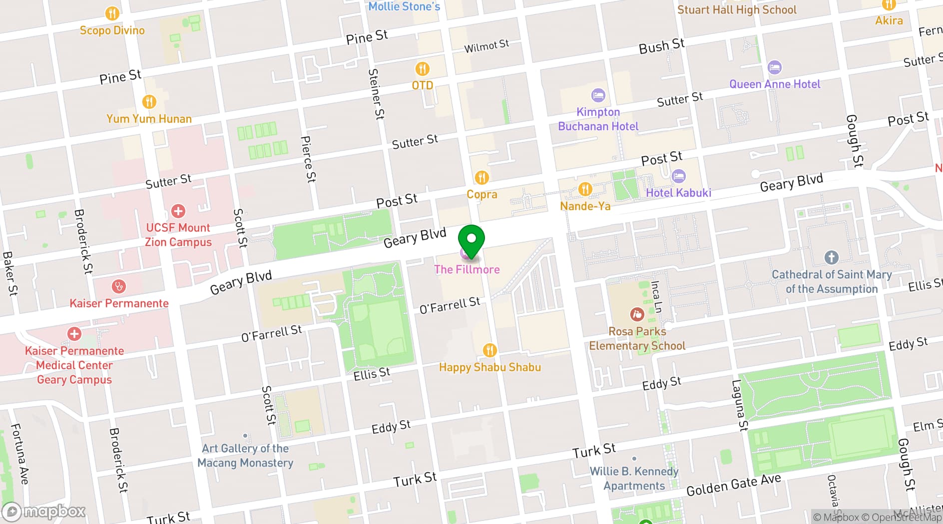 Map showing The Fillmore