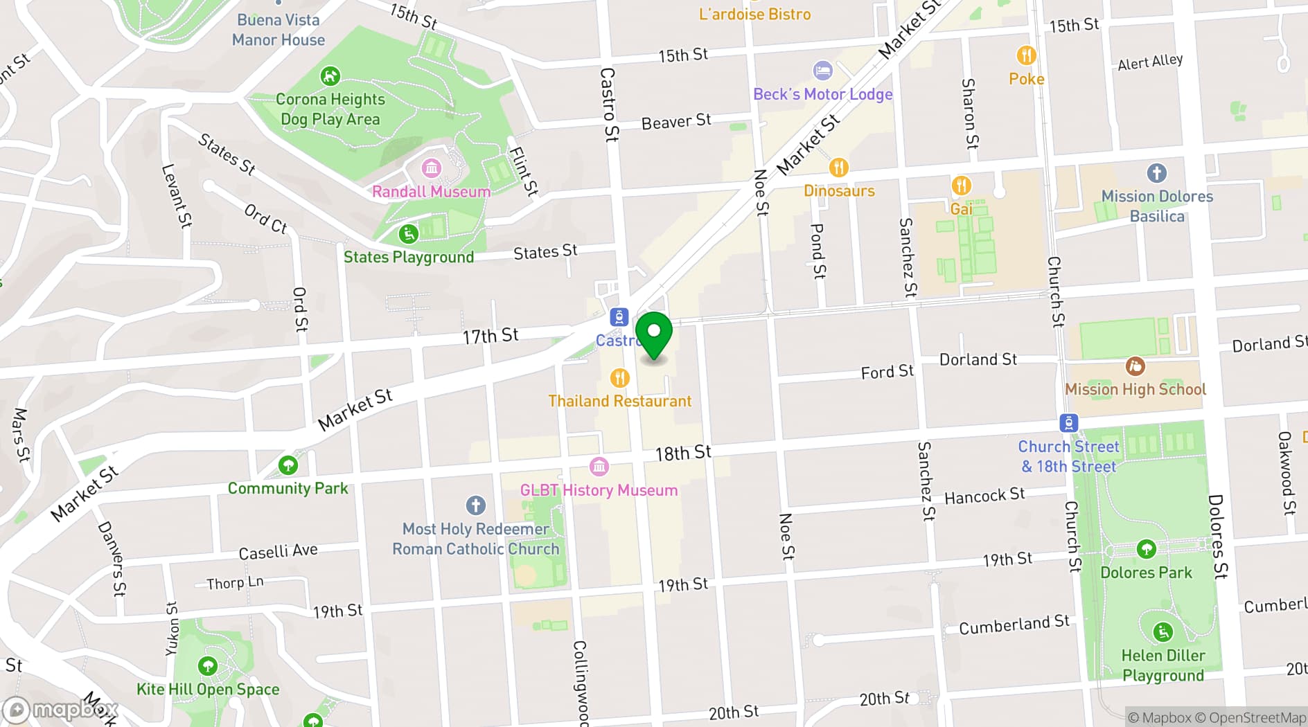 Map showing Castro Theatre