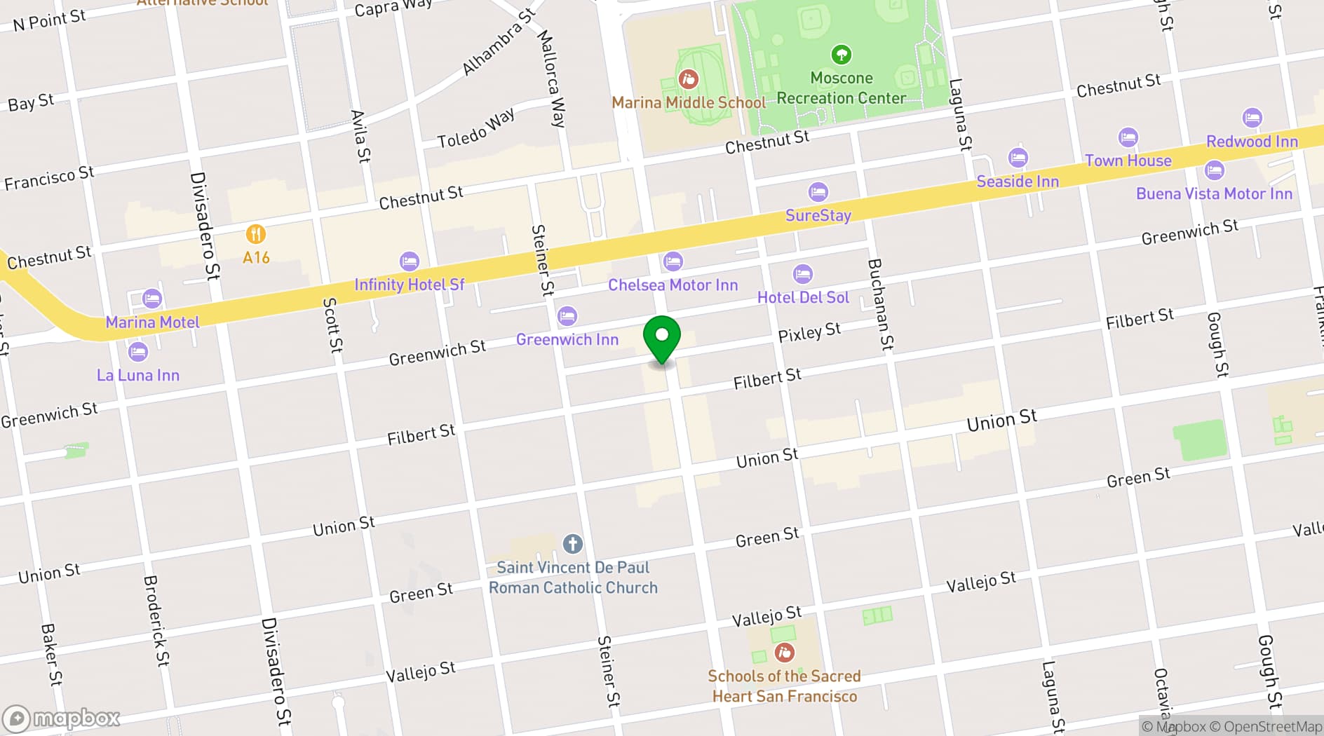 Map showing Atelier Crenn