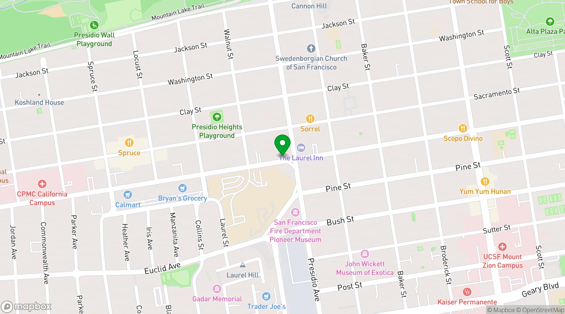 Map showing Jewish Community Center of San Francisco