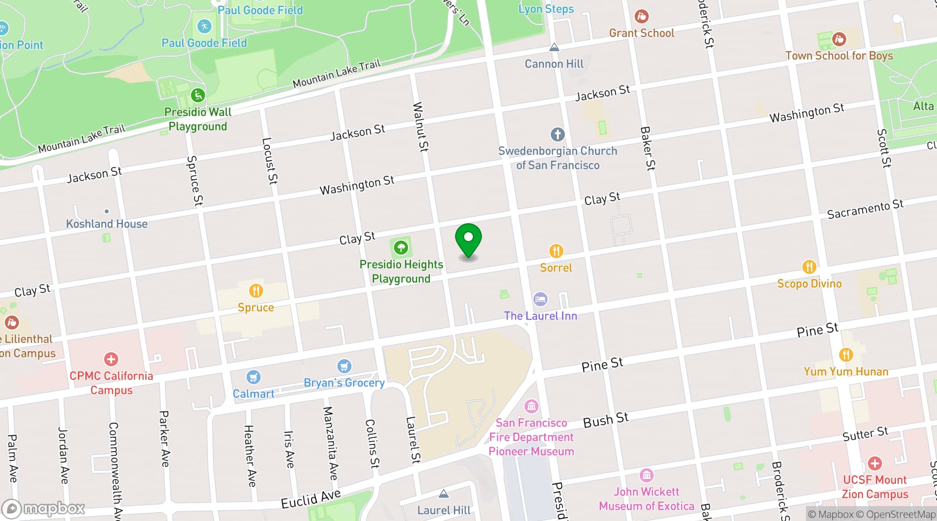 Map showing Downey Street Events