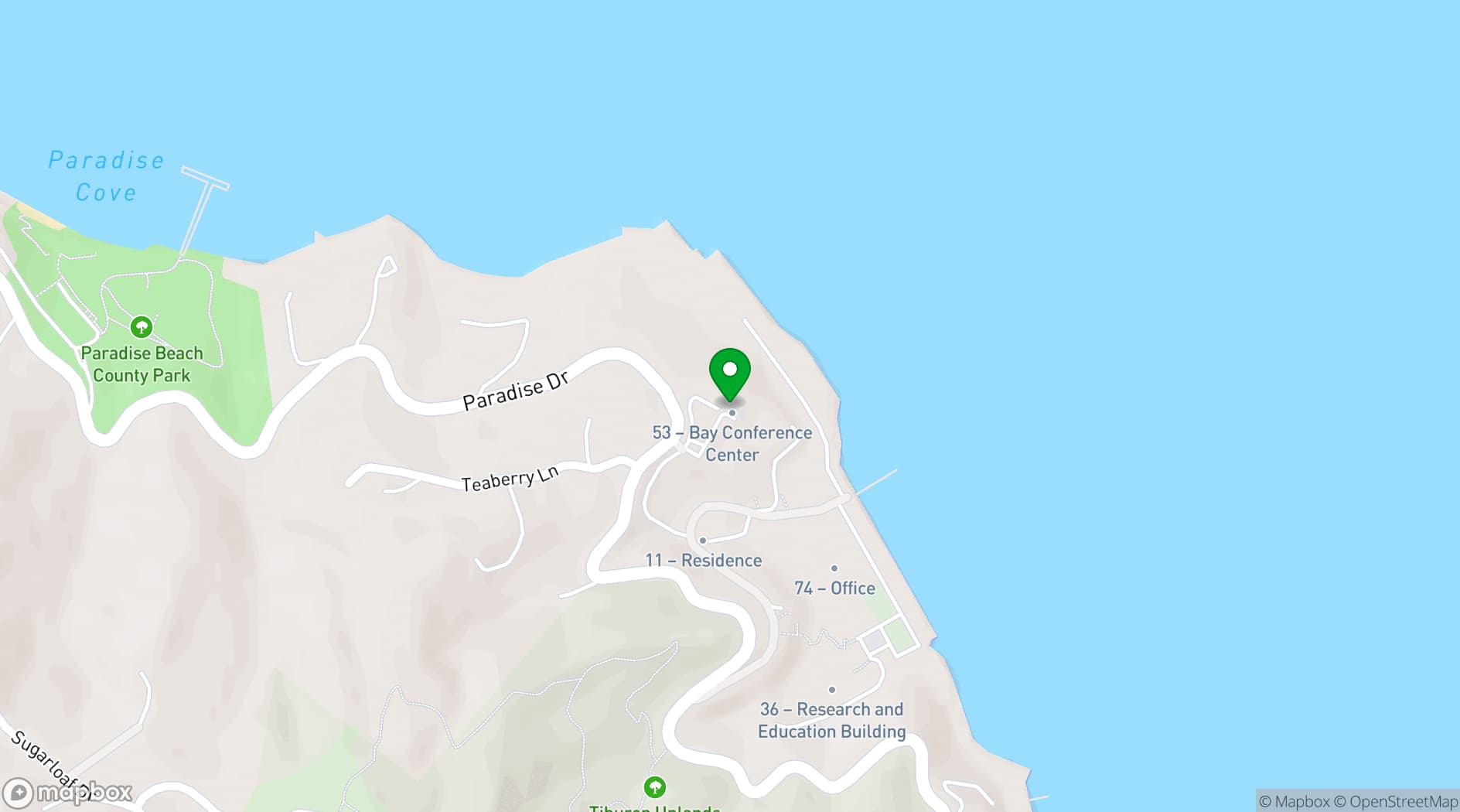 Map showing Bay Conference Center