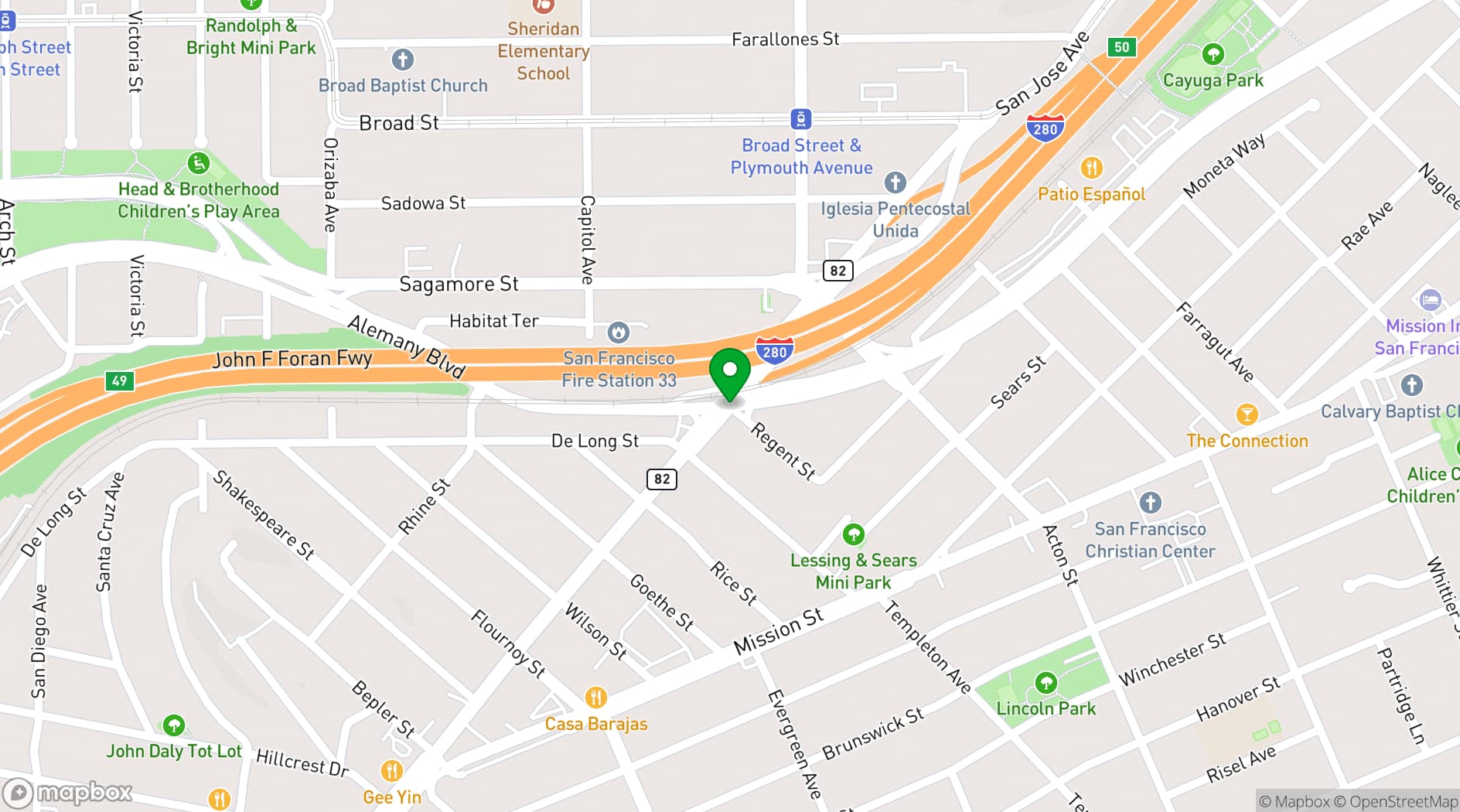 Map showing John Bentley's