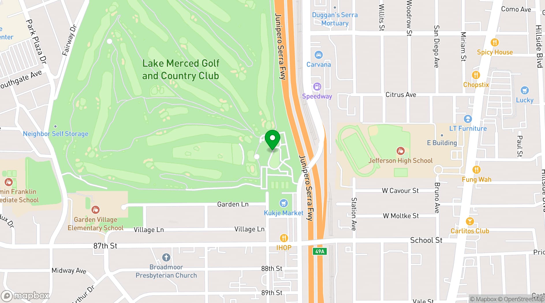 Map showing Daly City - City Hall