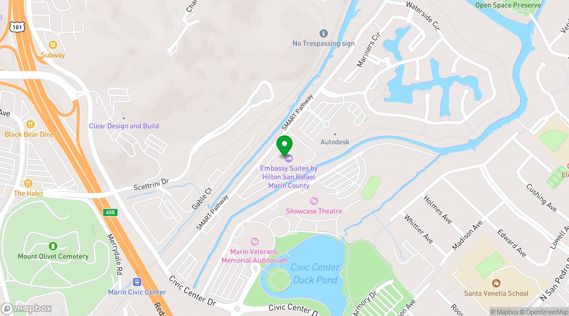 Map showing Four Points by Sheraton San Rafael Marin County
