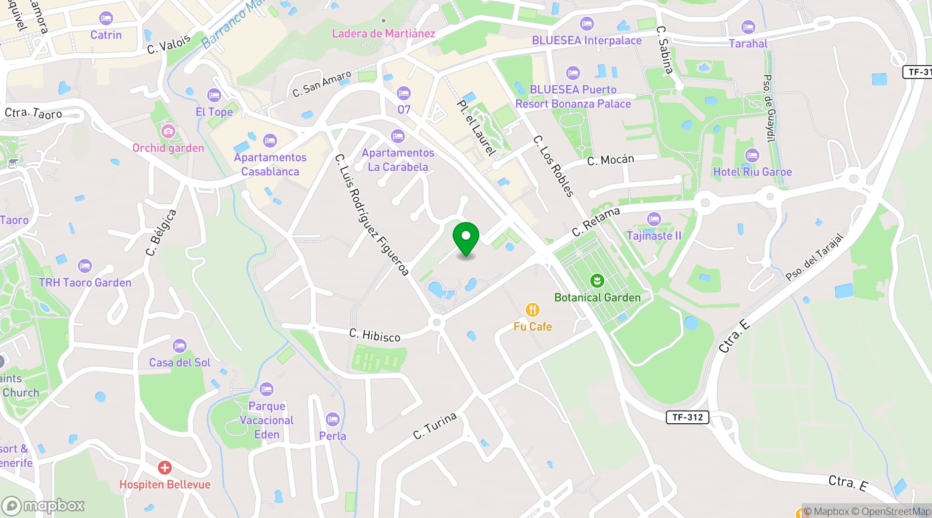 Map showing Hotel Botánico & The Oriental Spa Garden