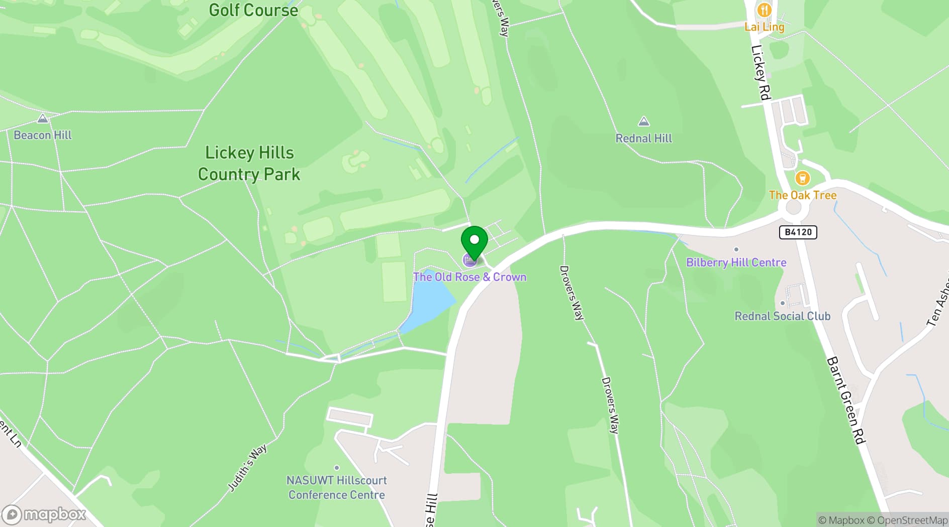 Map showing The Old Rose and Crown Hotel