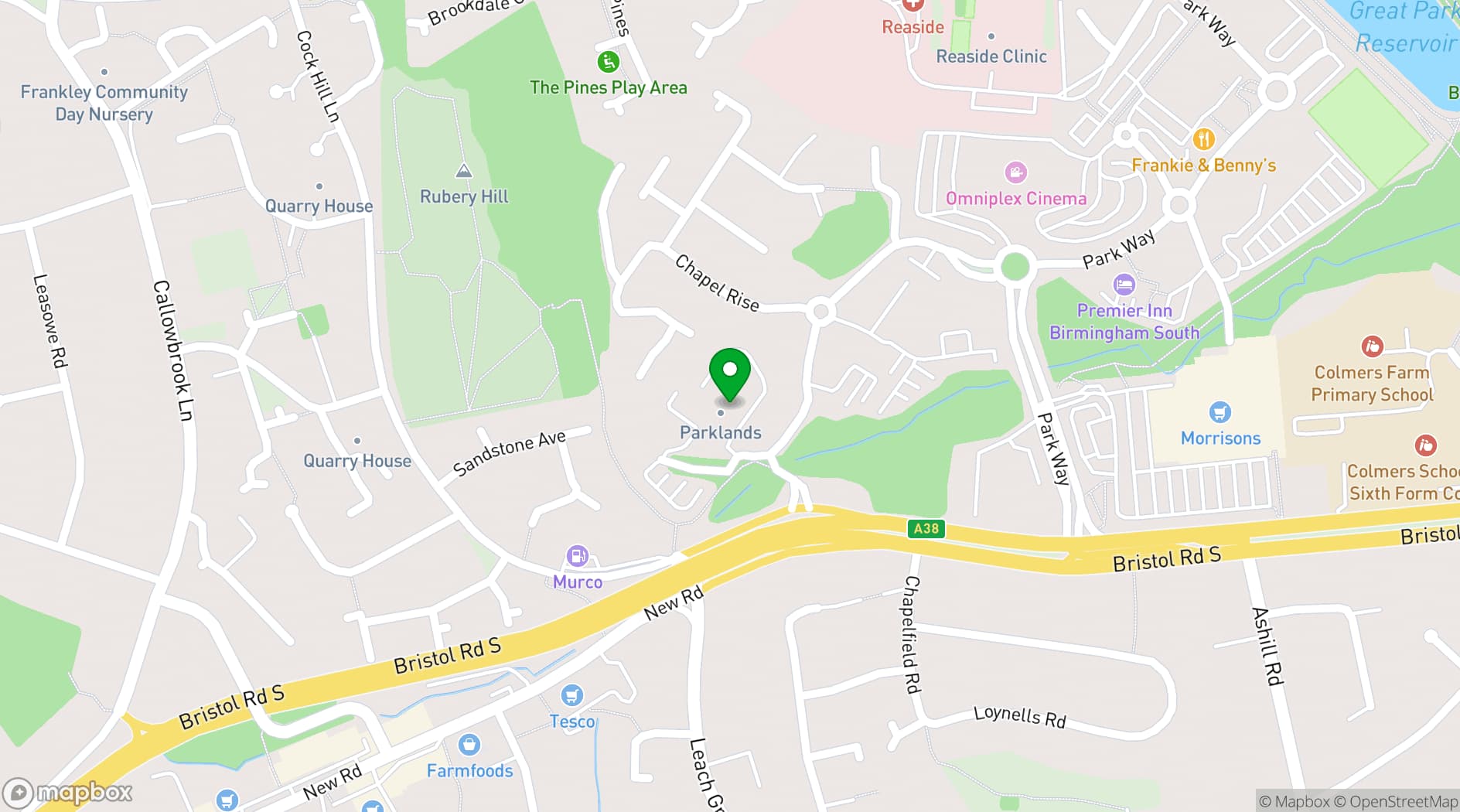 Map showing Milton Hill