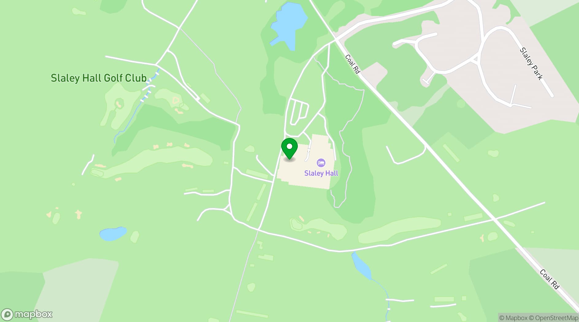 Map showing Slaley Hall Hotel, Spa & Golf Resort