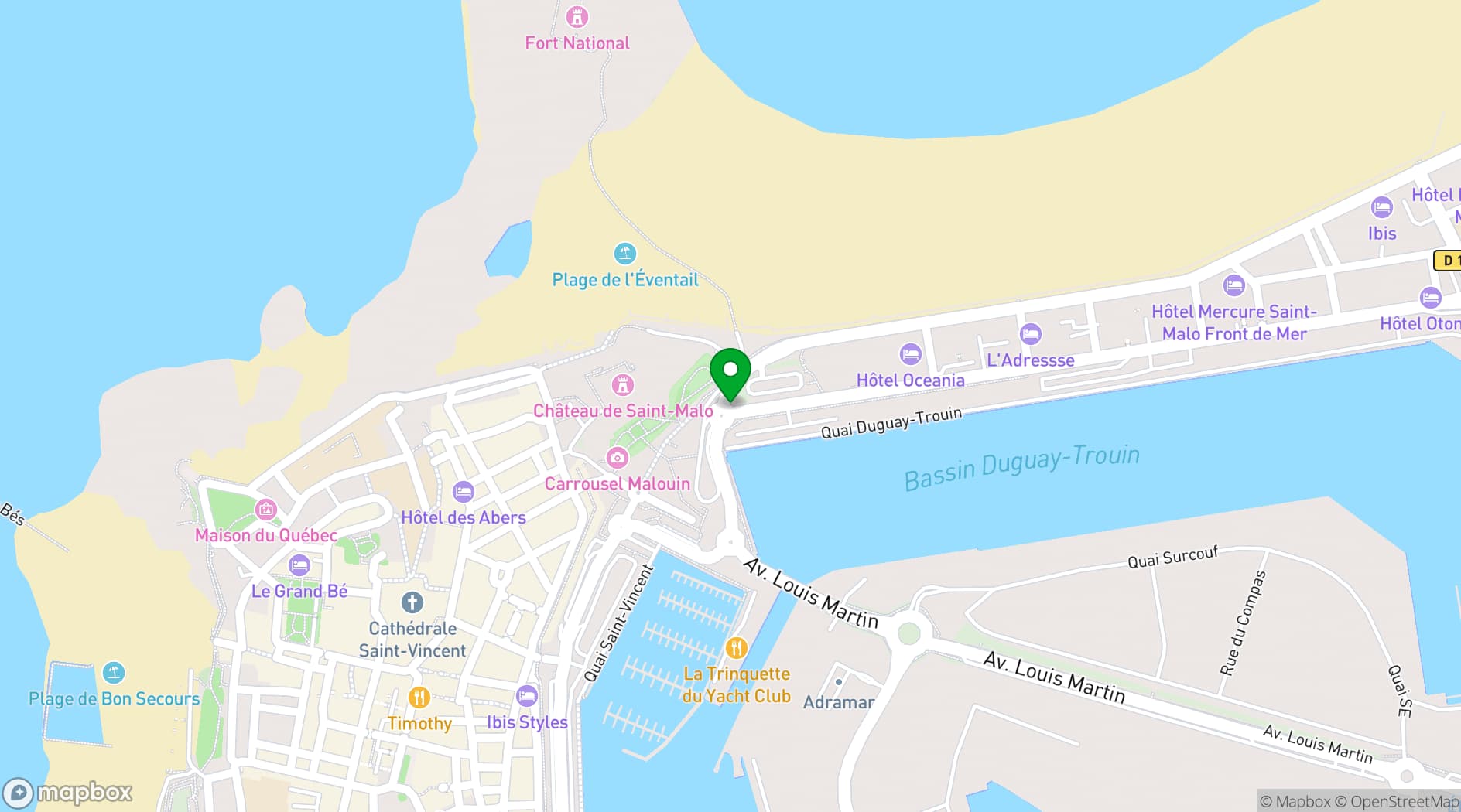 Map showing Le Palais du Grand Large