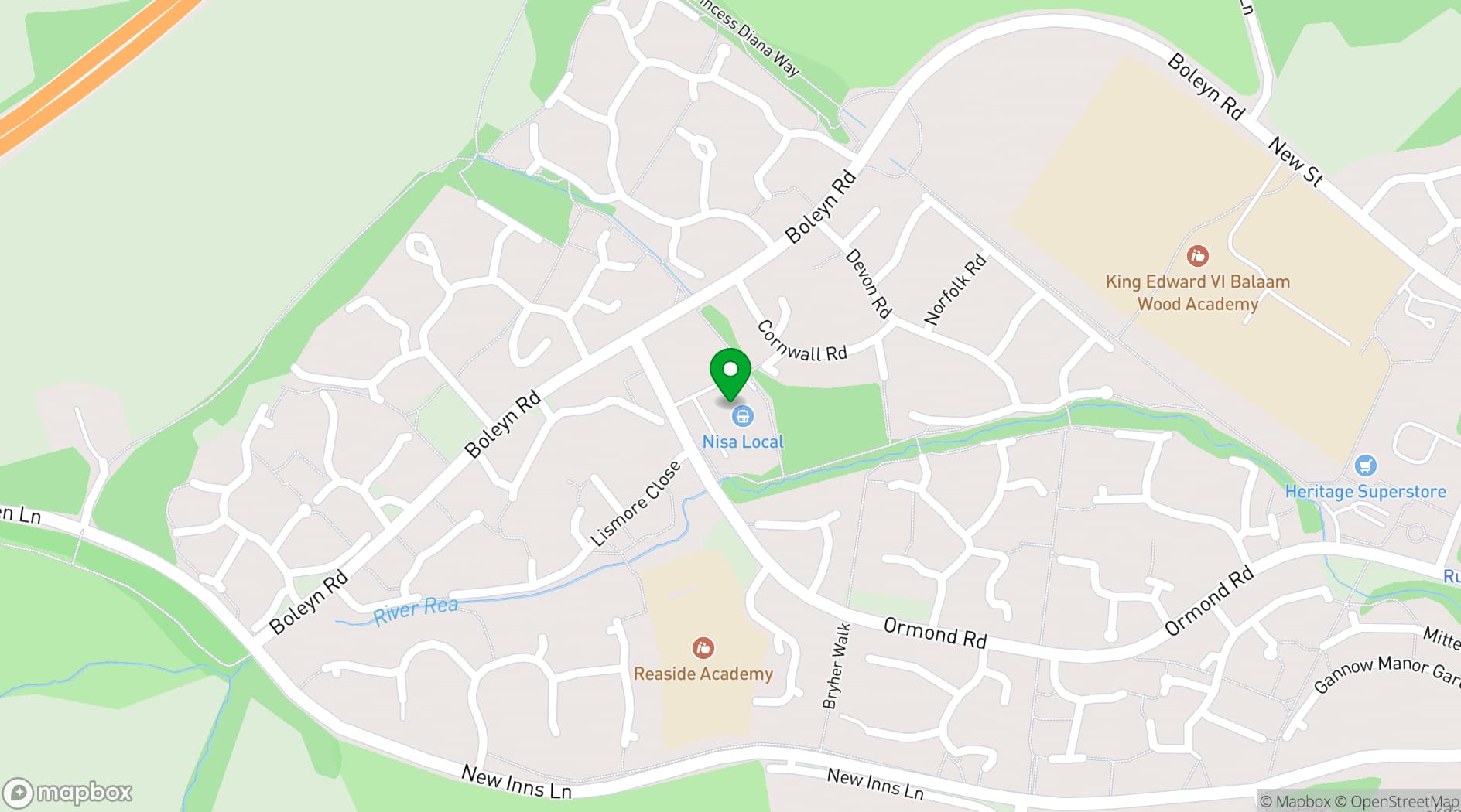Map showing Beeches Martial Arts