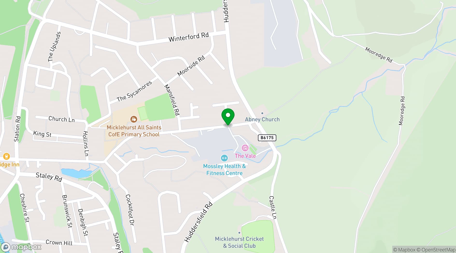 Map showing The Vale