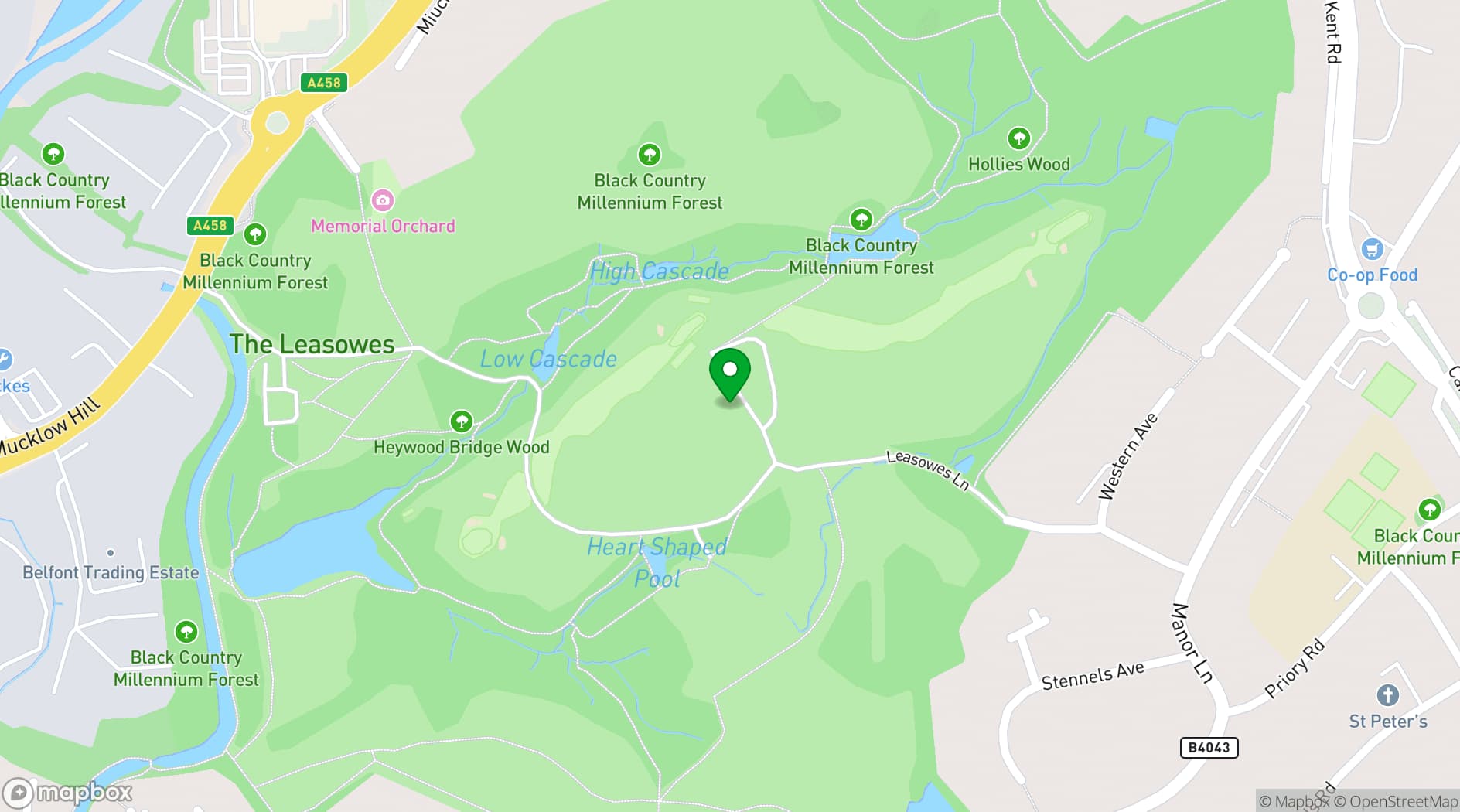 Map showing Halesowen Golf Club