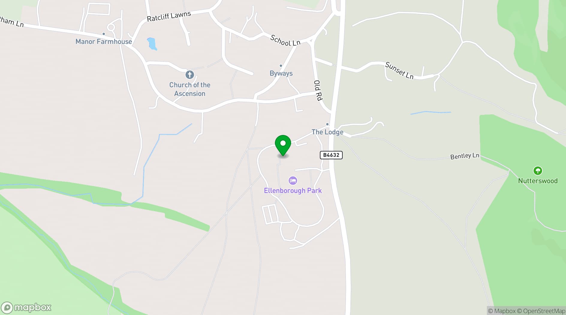 Map showing Ellenborough Park Hotel 