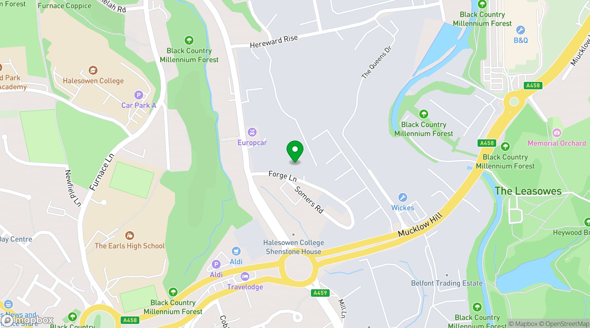 Map showing Stage Studios