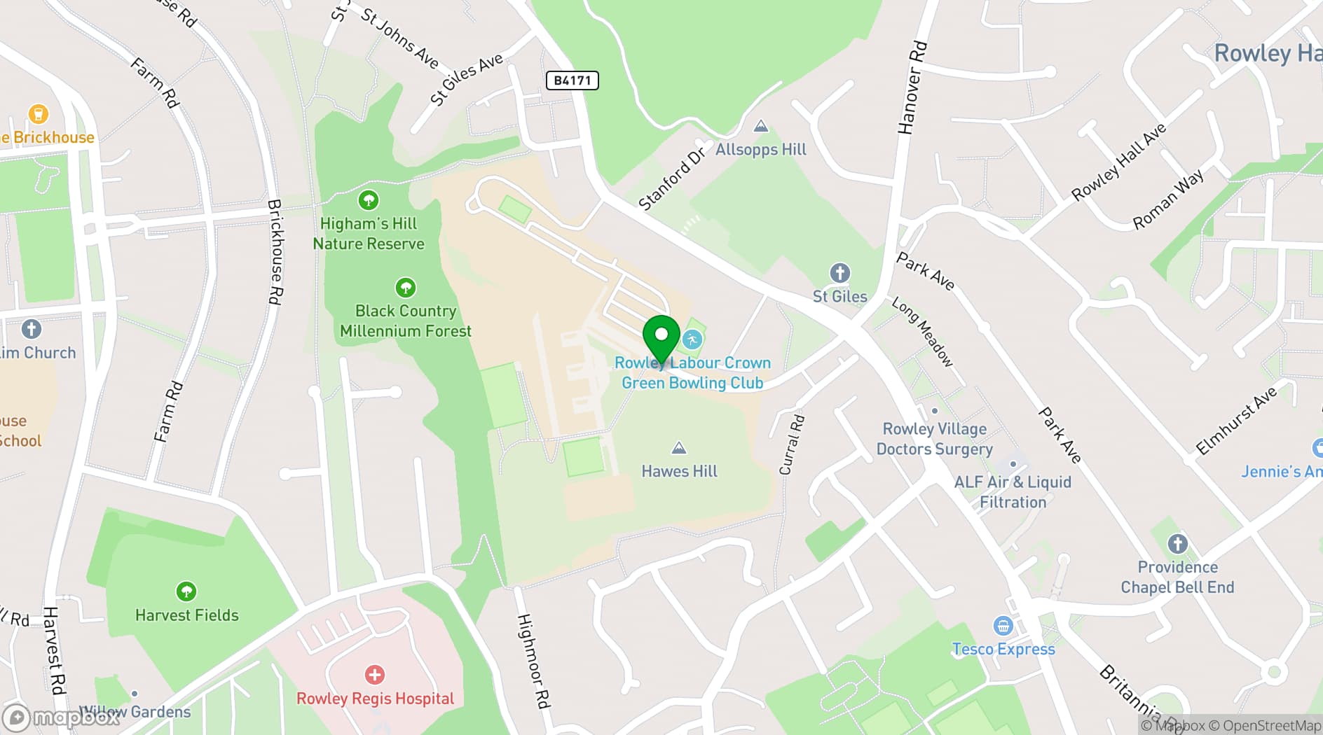 Map showing Rowley Campus