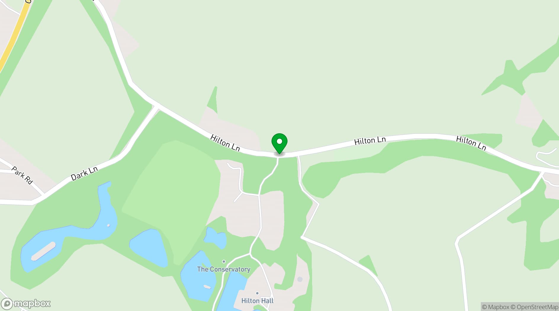 Map showing Hilton Hall