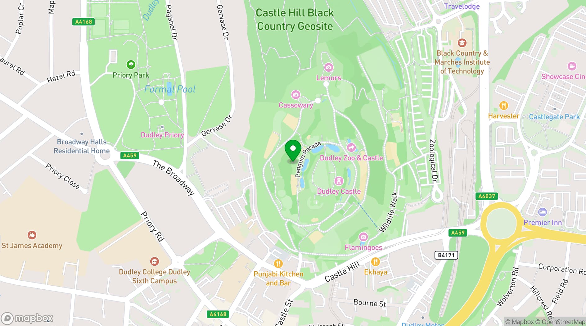 Map showing Discovery Centre - Dudley Zoo and Castle
