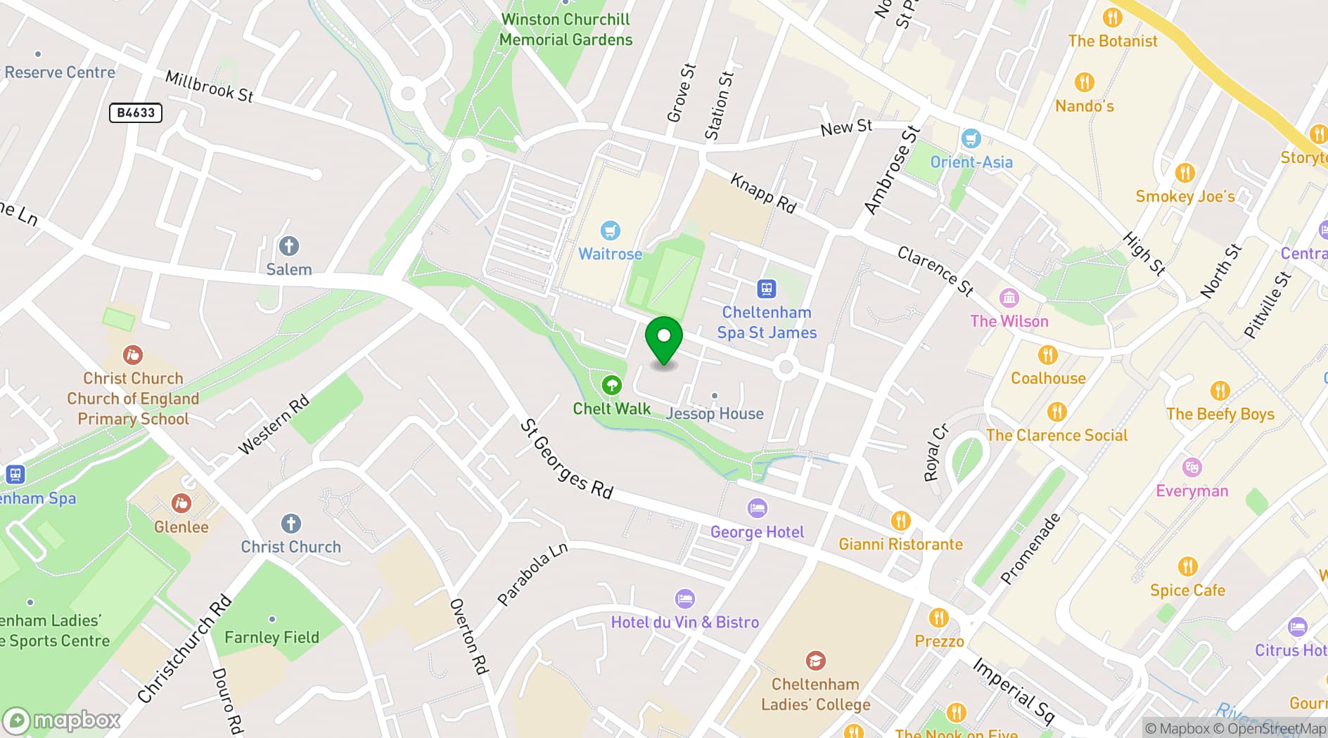 Map showing Clockwise Cheltenham