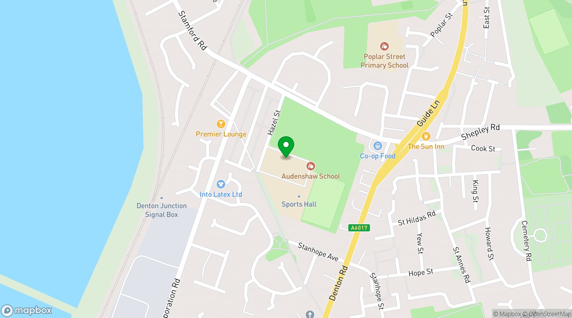 Map showing Audenshaw School