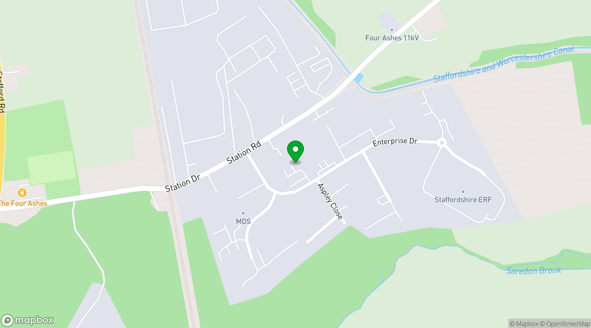 Map showing UK Training Centre 