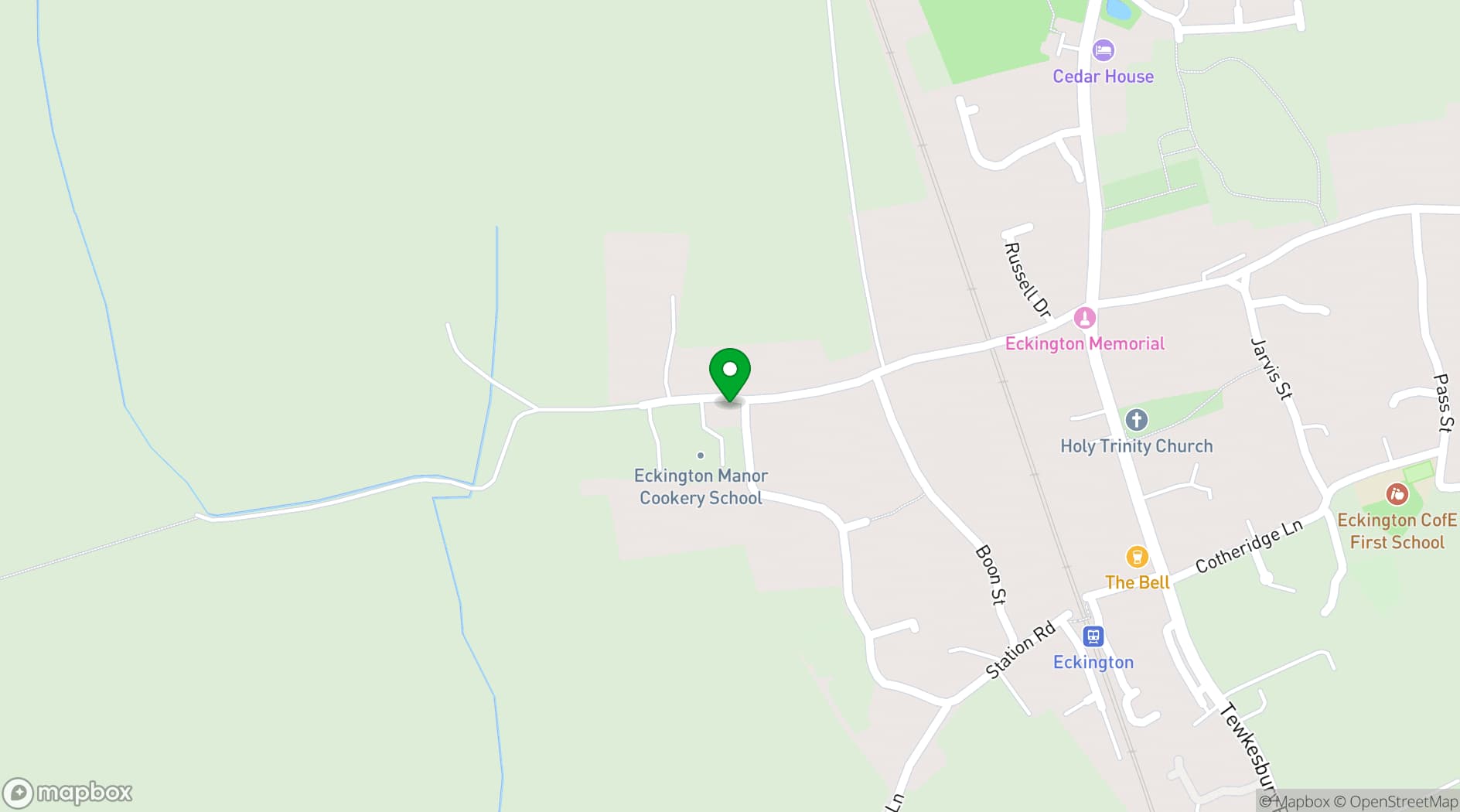 Map showing Eckington Manor