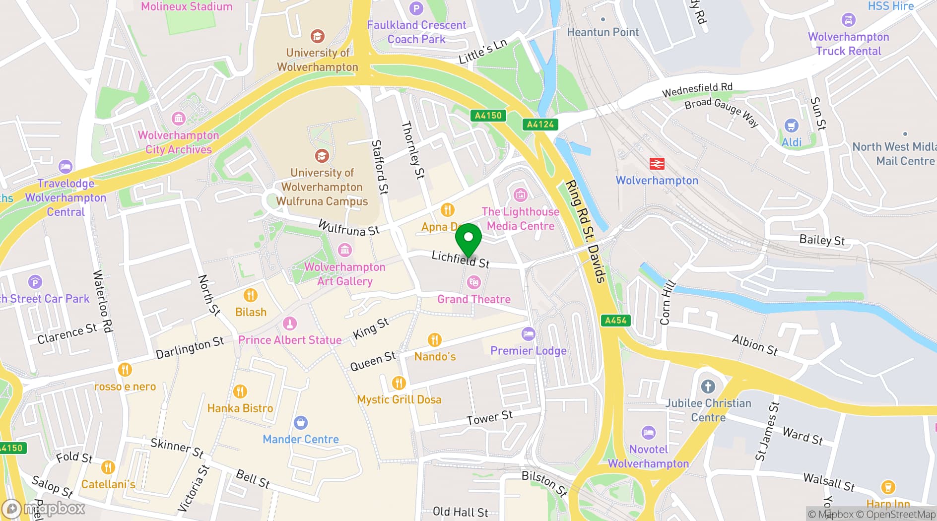 Map showing Wolverhampton Grand Theatre