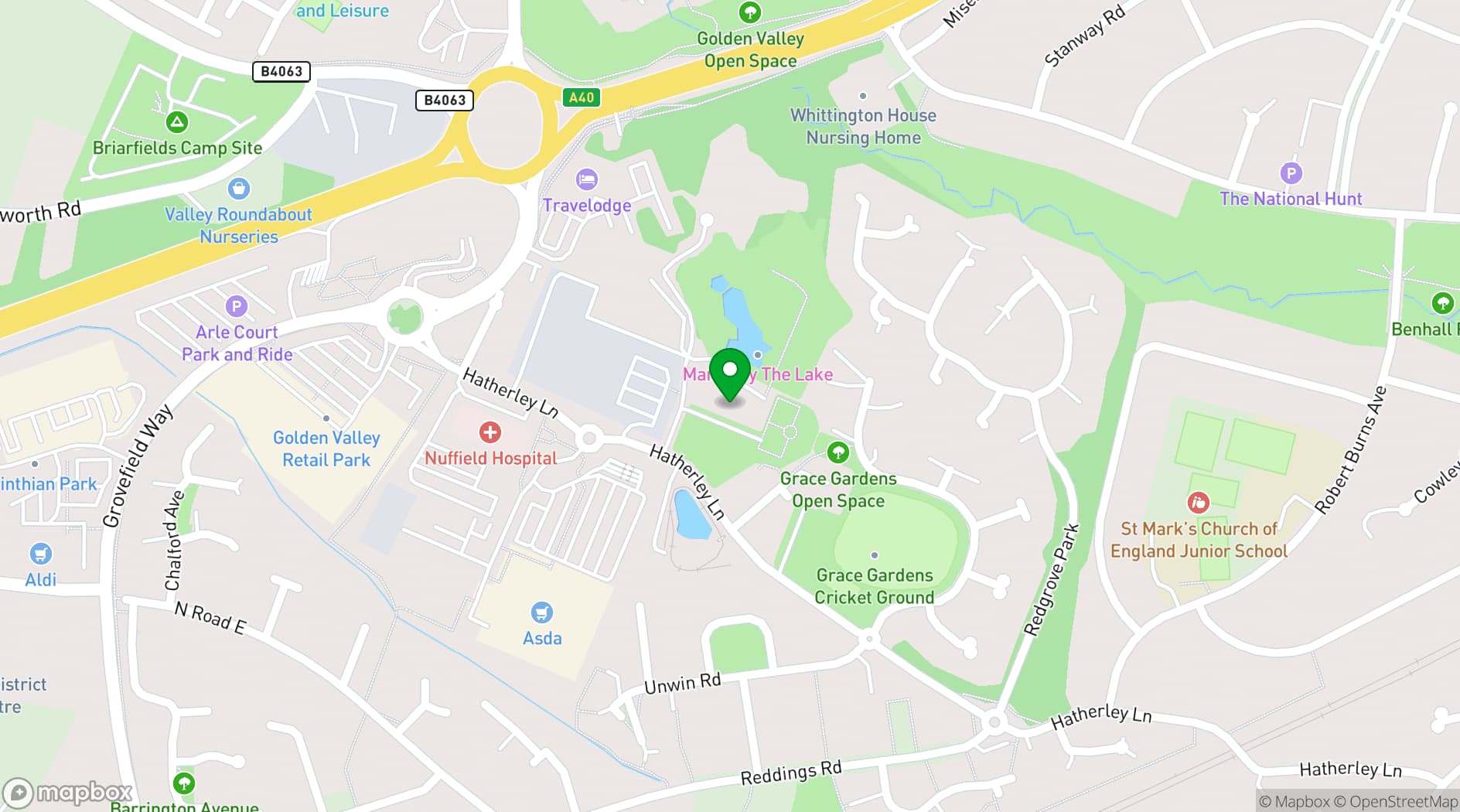 Map showing Manor by the Lake