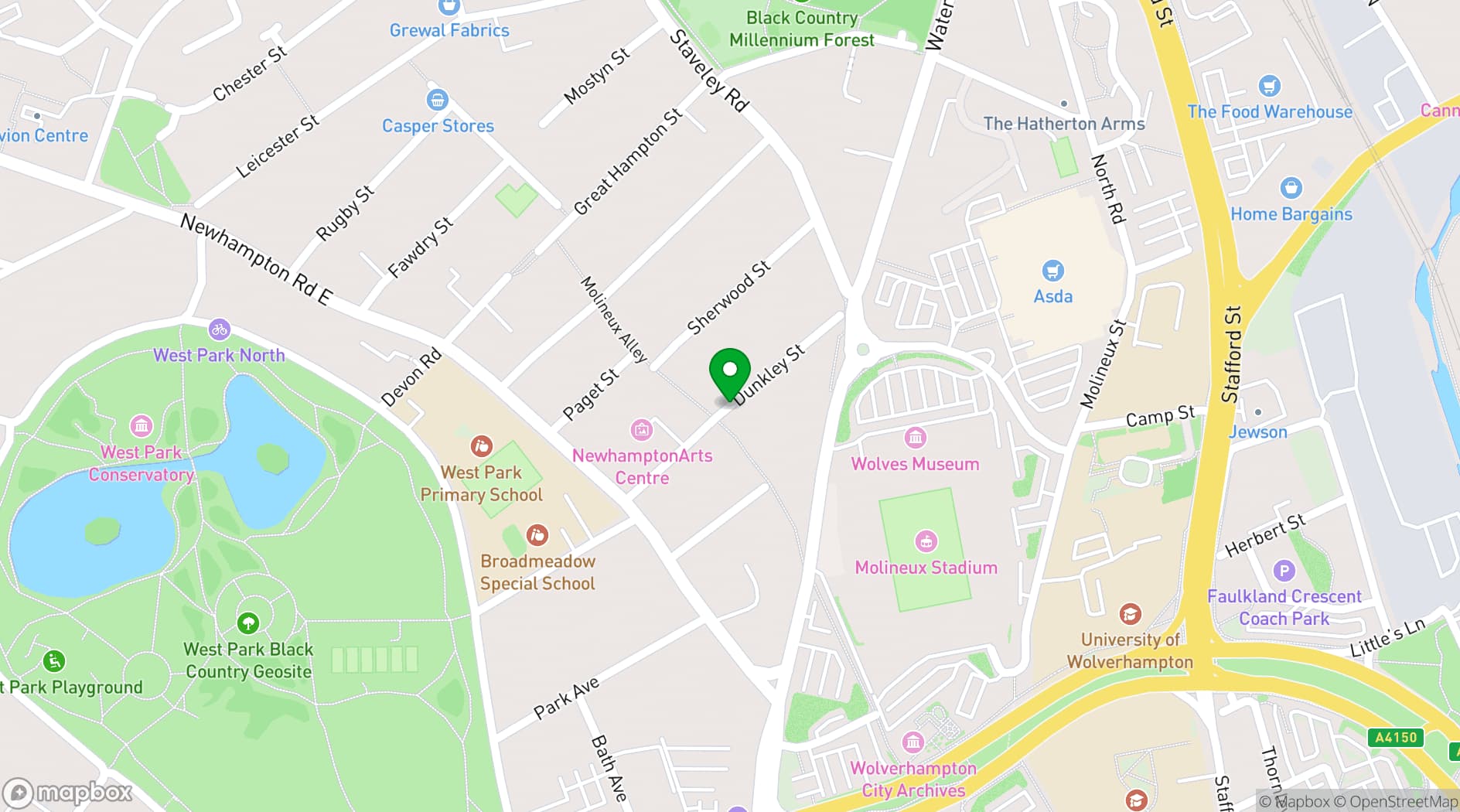 Map showing Newhampton Arts Centre