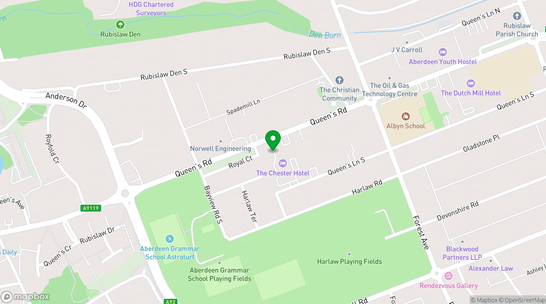 Map showing The Chester Hotel