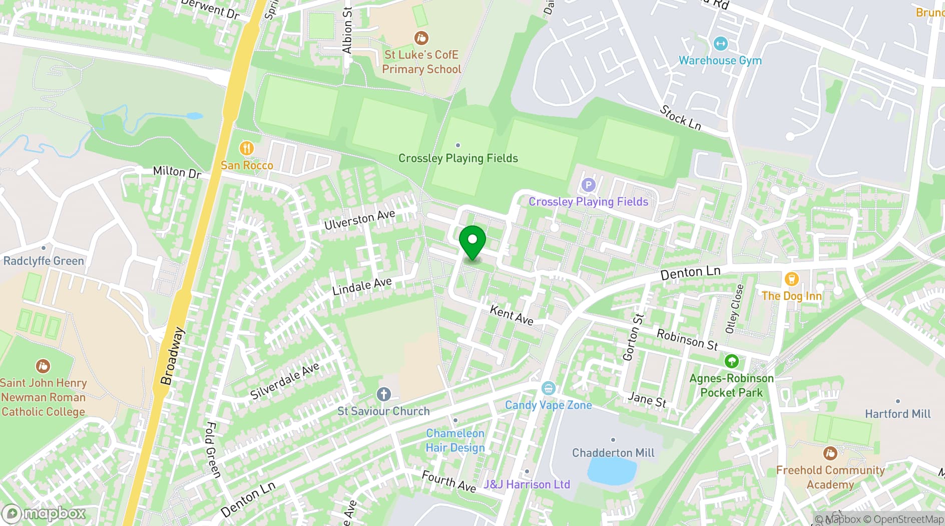 Map showing Oldham Event Centre