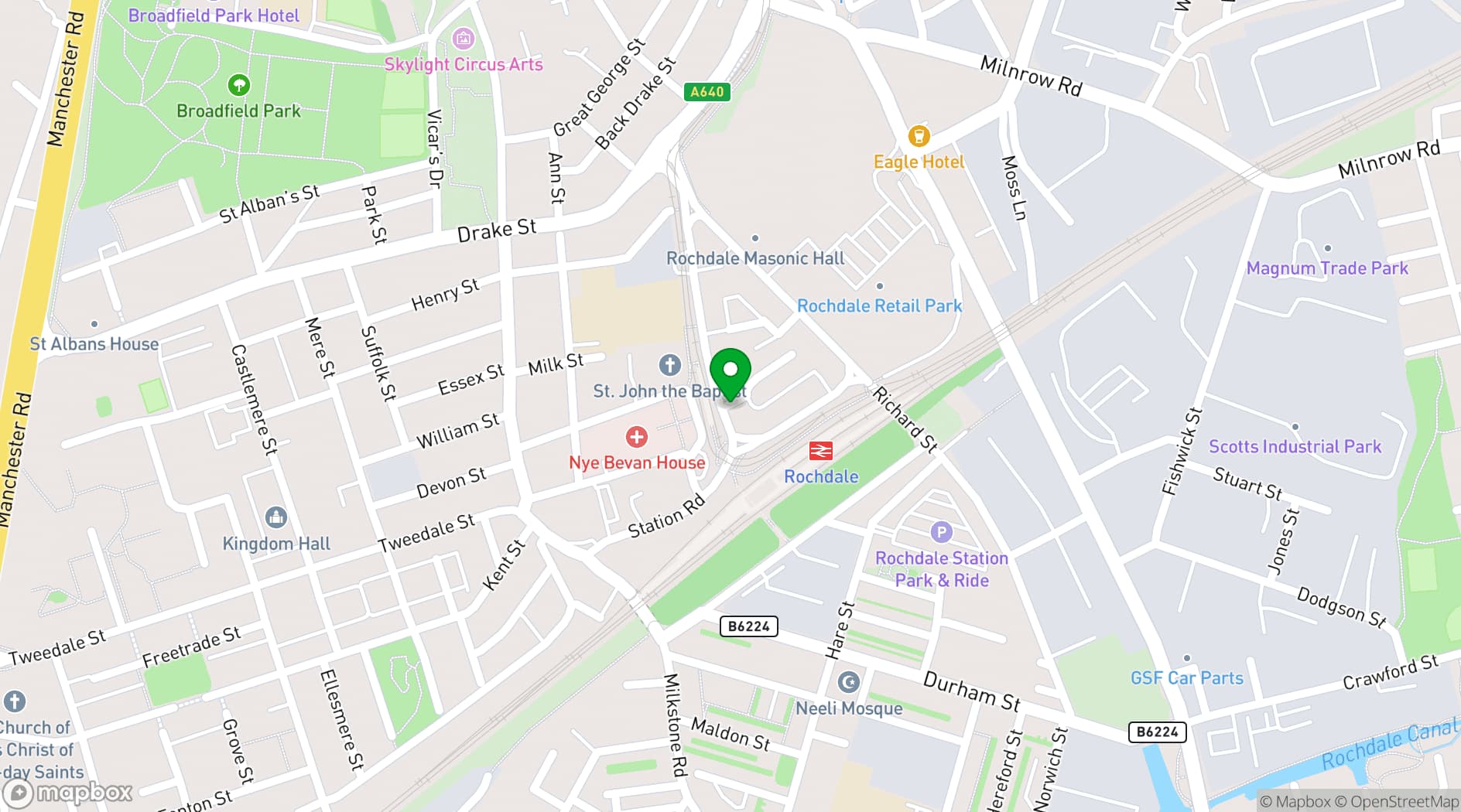 Map showing Fire Up Rochdale