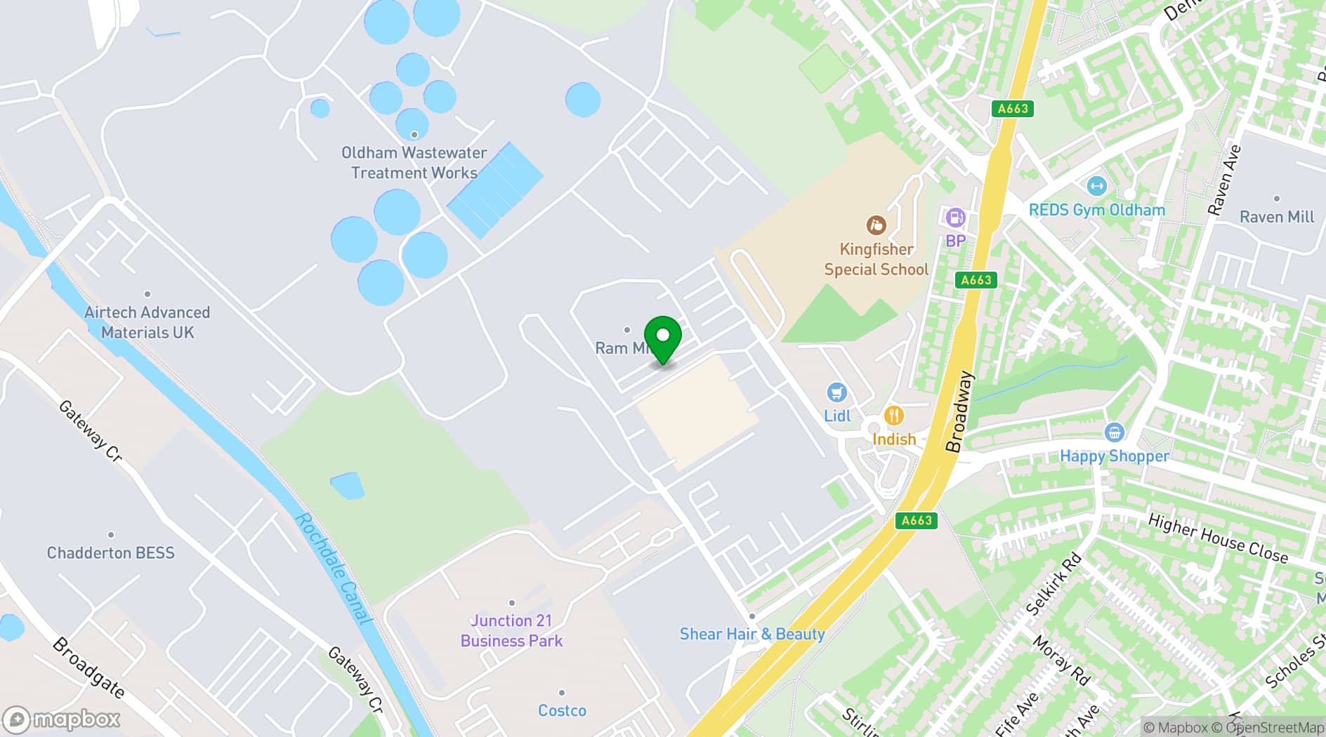 Map showing Ram Mill