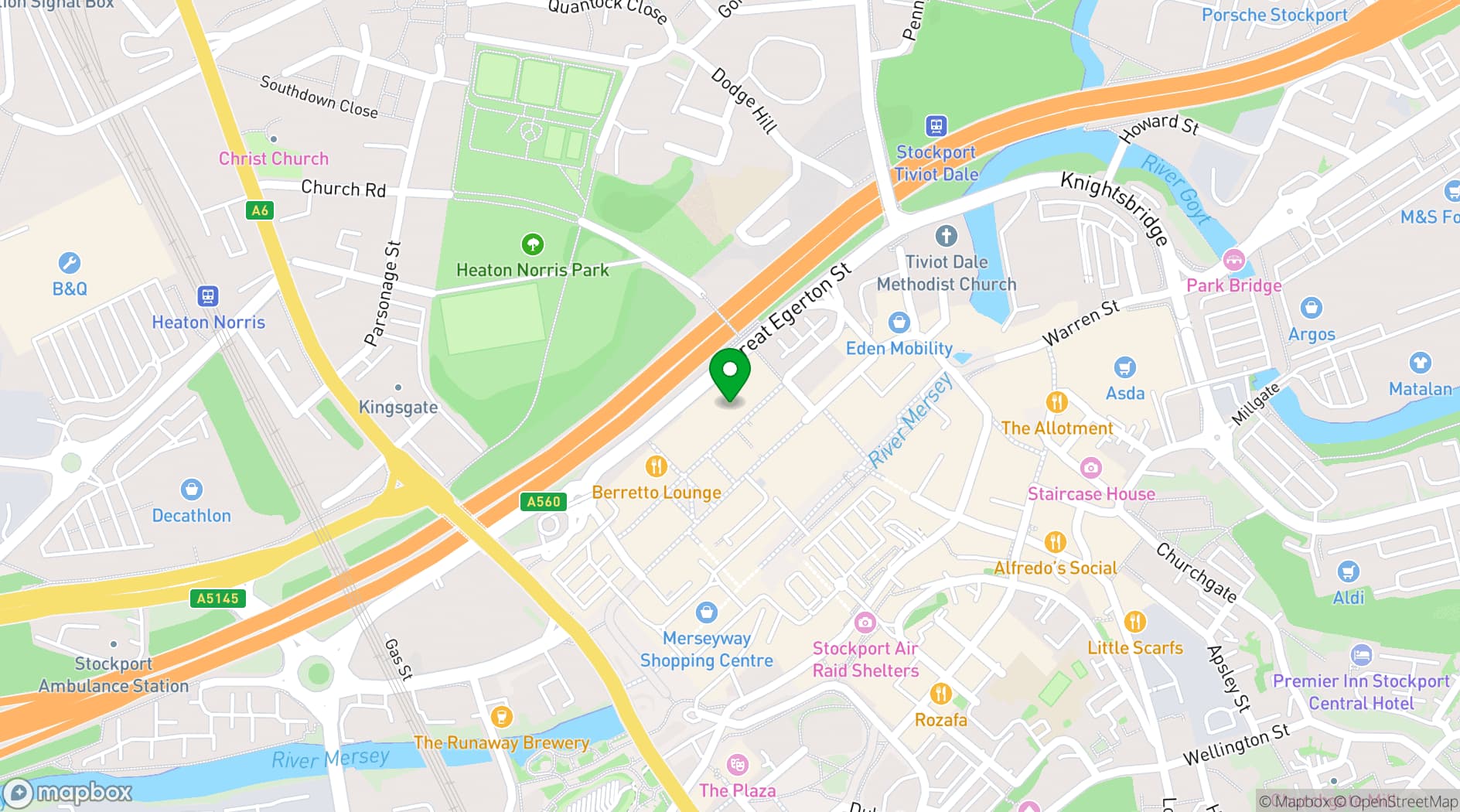 Map showing The Light Cinema Stockport