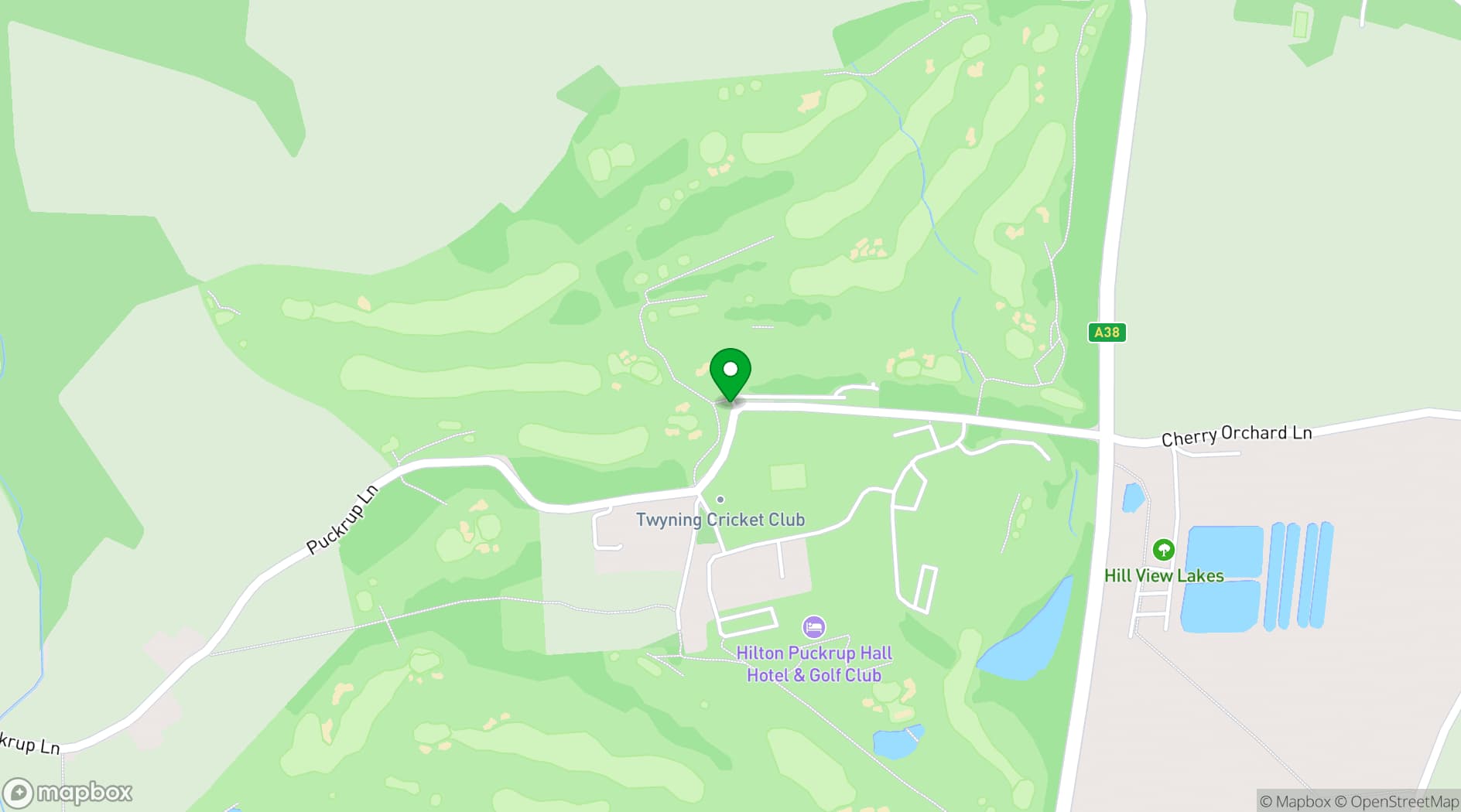 Map showing Hilton Puckrup Hall Hotel & Golf Club, Tewkesbury