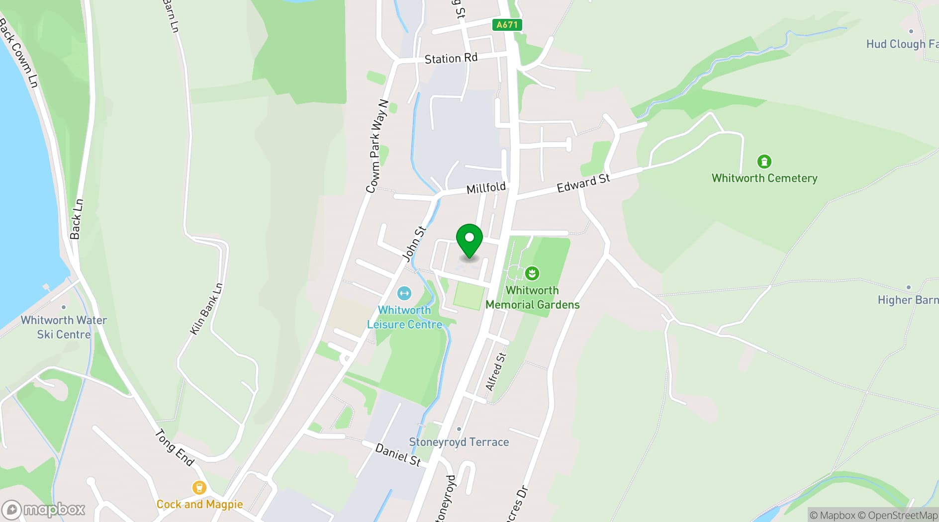 Map showing The Ashcroft