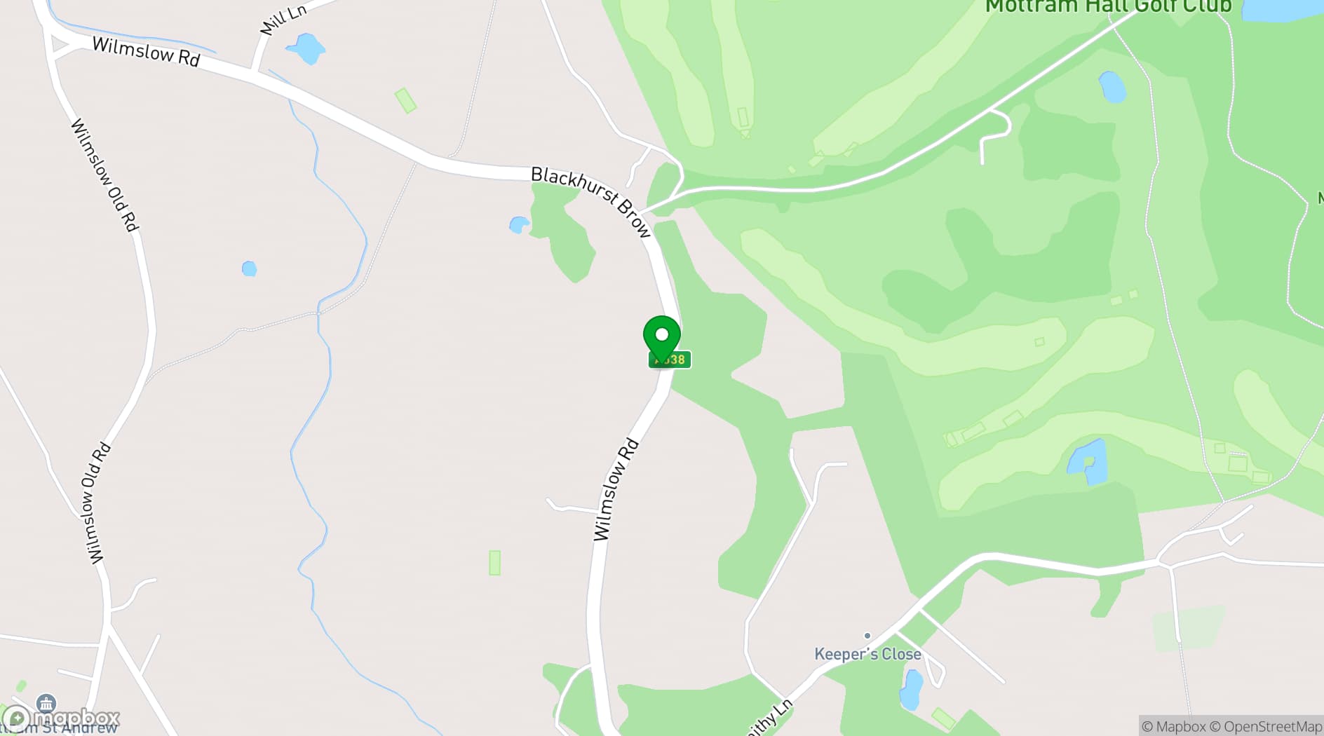 Map showing Mottram Hall