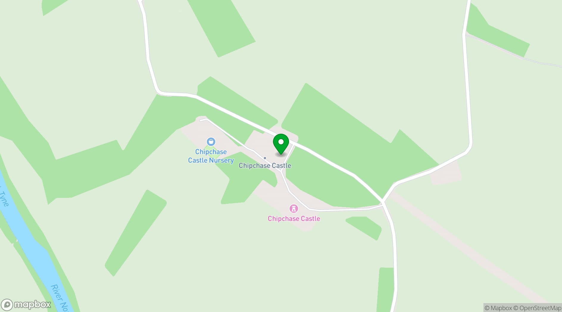 Map showing Chipchase Castle