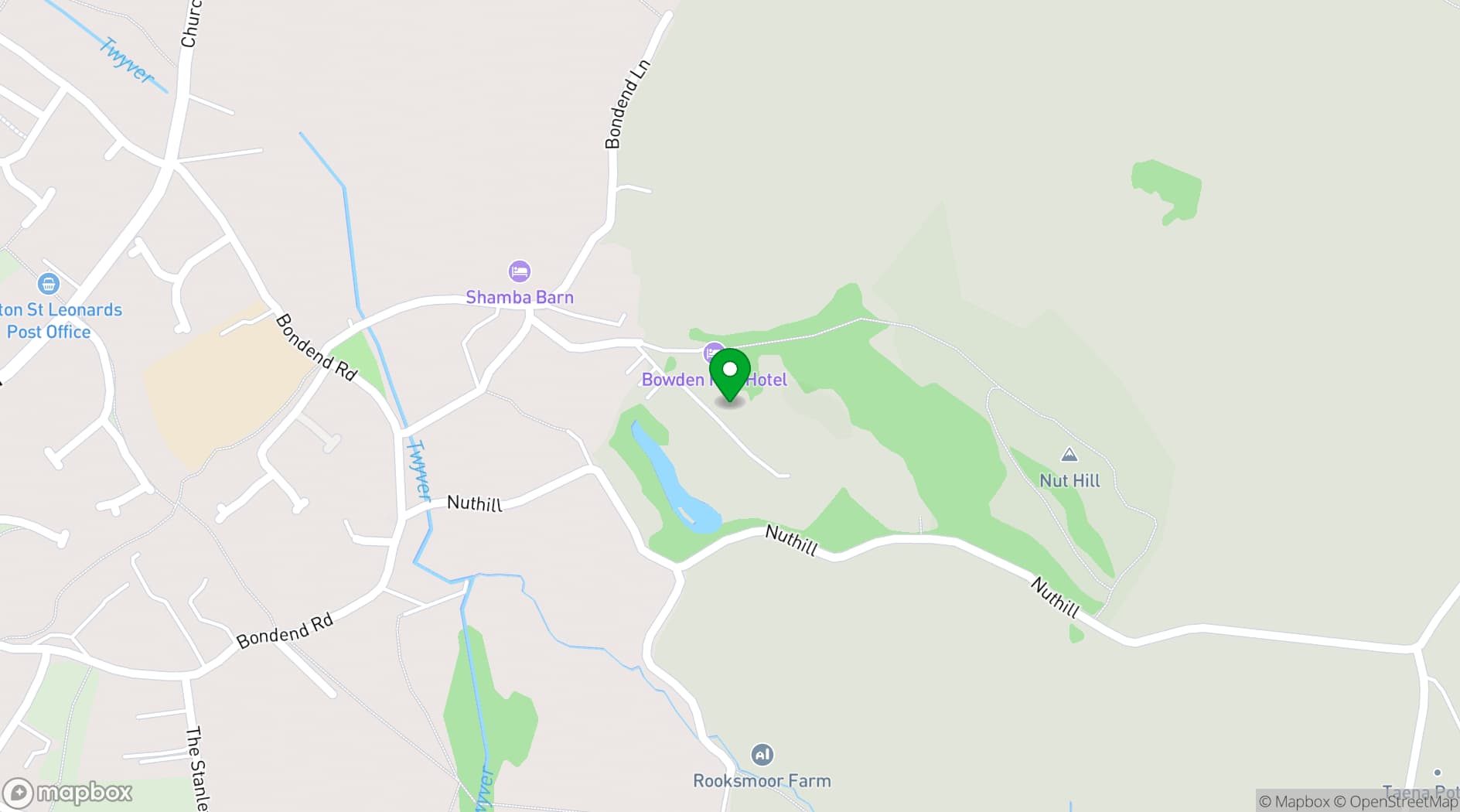 Map showing Mercure Gloucester, Bowden Hall Hotel