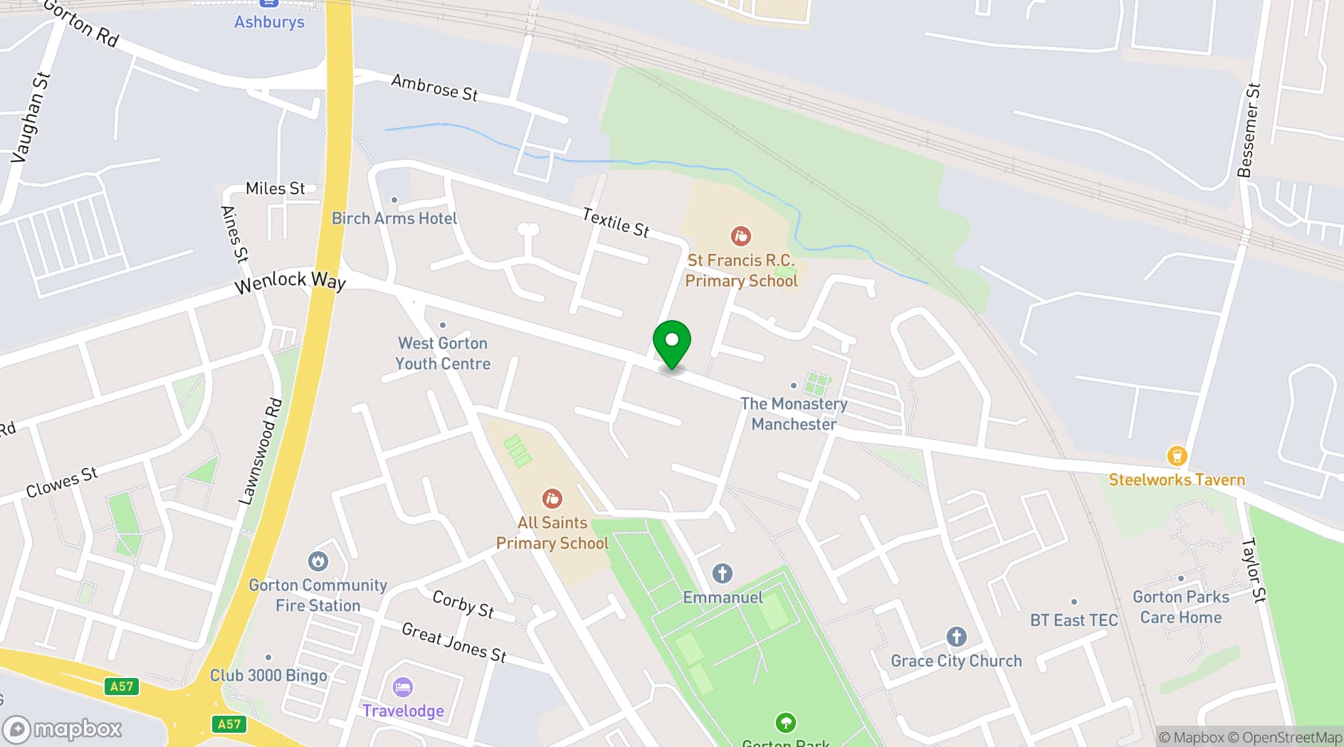 Map showing The Monastery Manchester