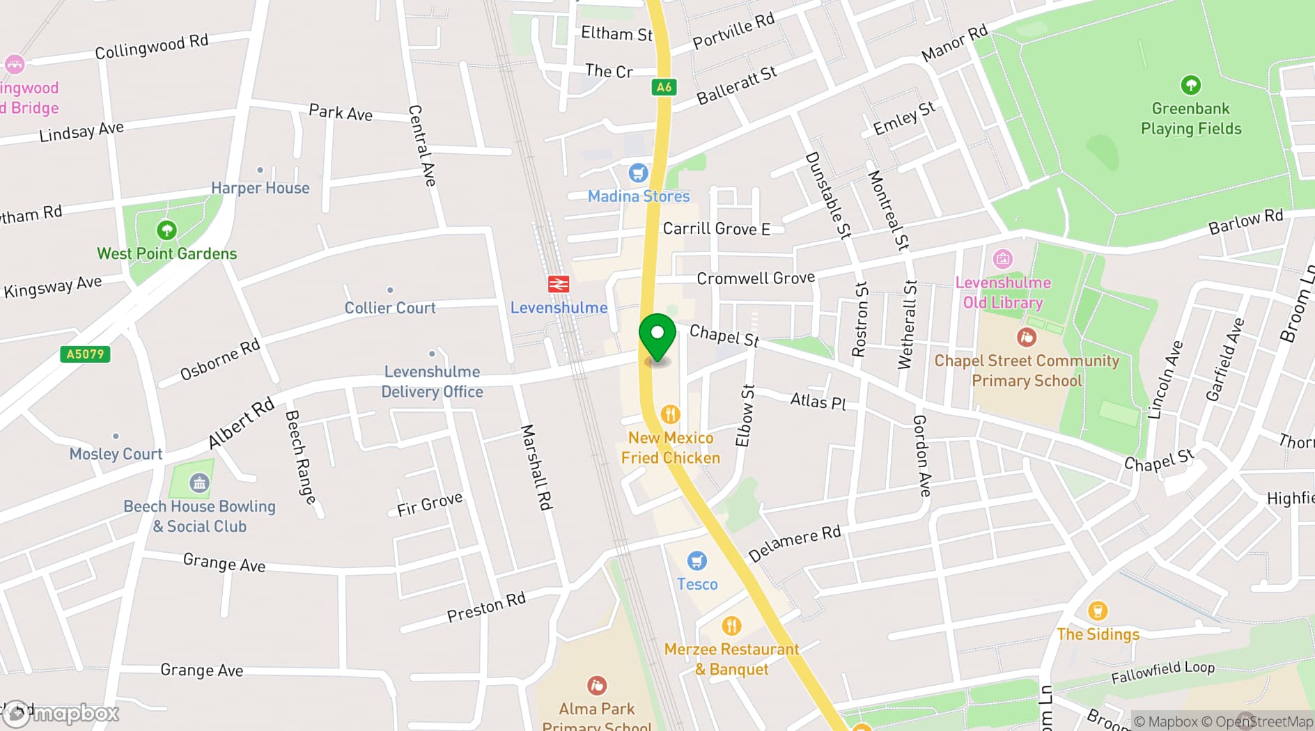 Map showing Cibus Pizza