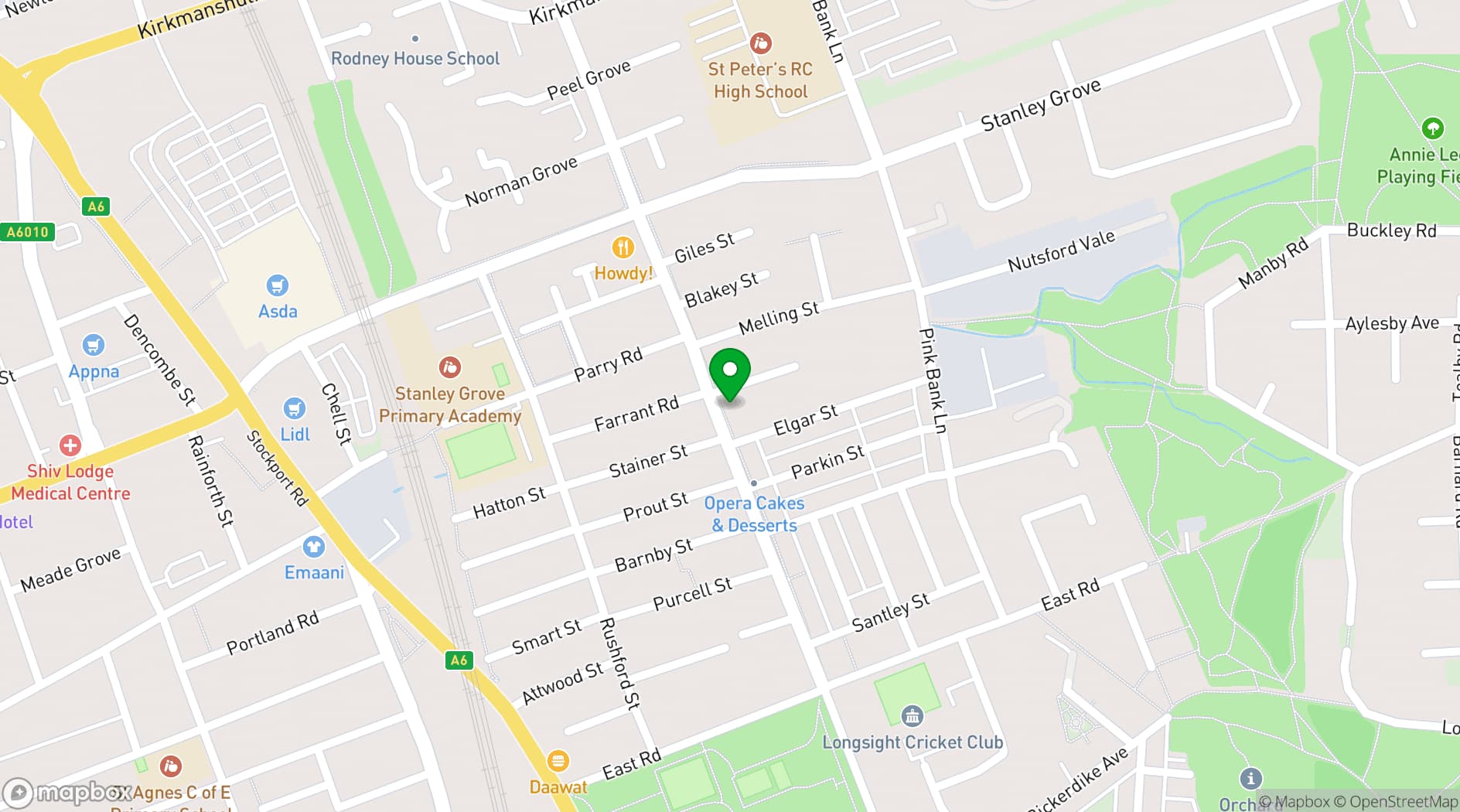 Map showing Longsight Art Space