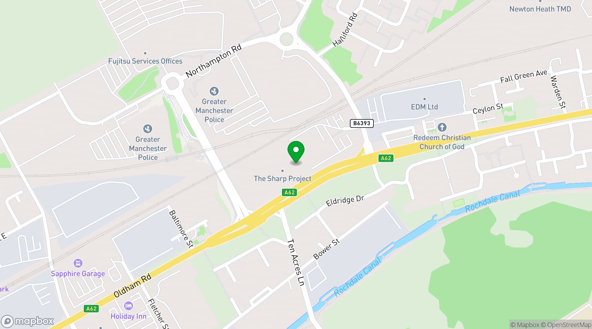 Map showing 80 Hertz Recording Studios