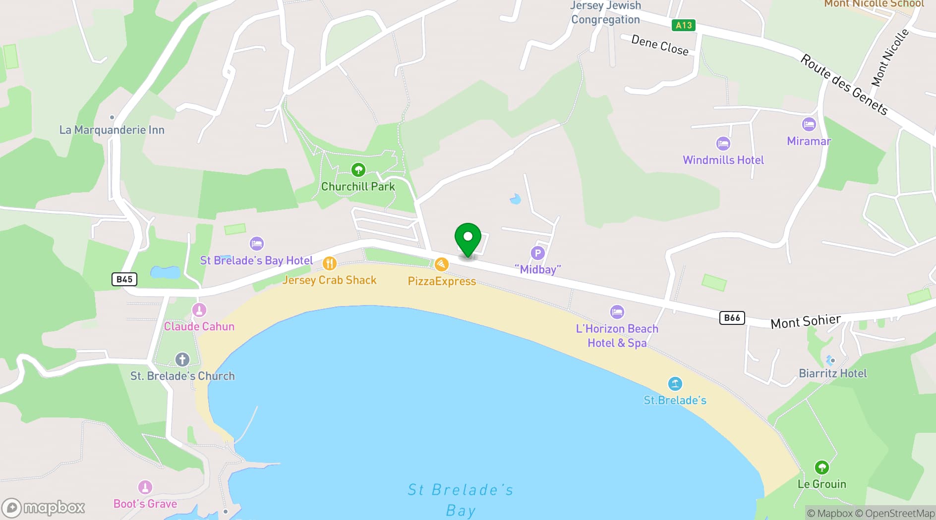 Map showing L'Horizon Beach Hotel & Spa