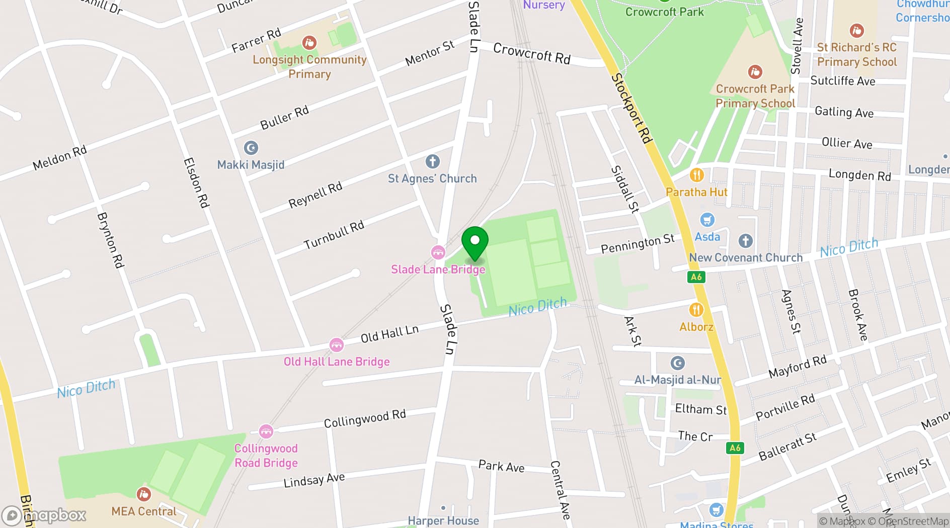 Map showing Rushford Park
