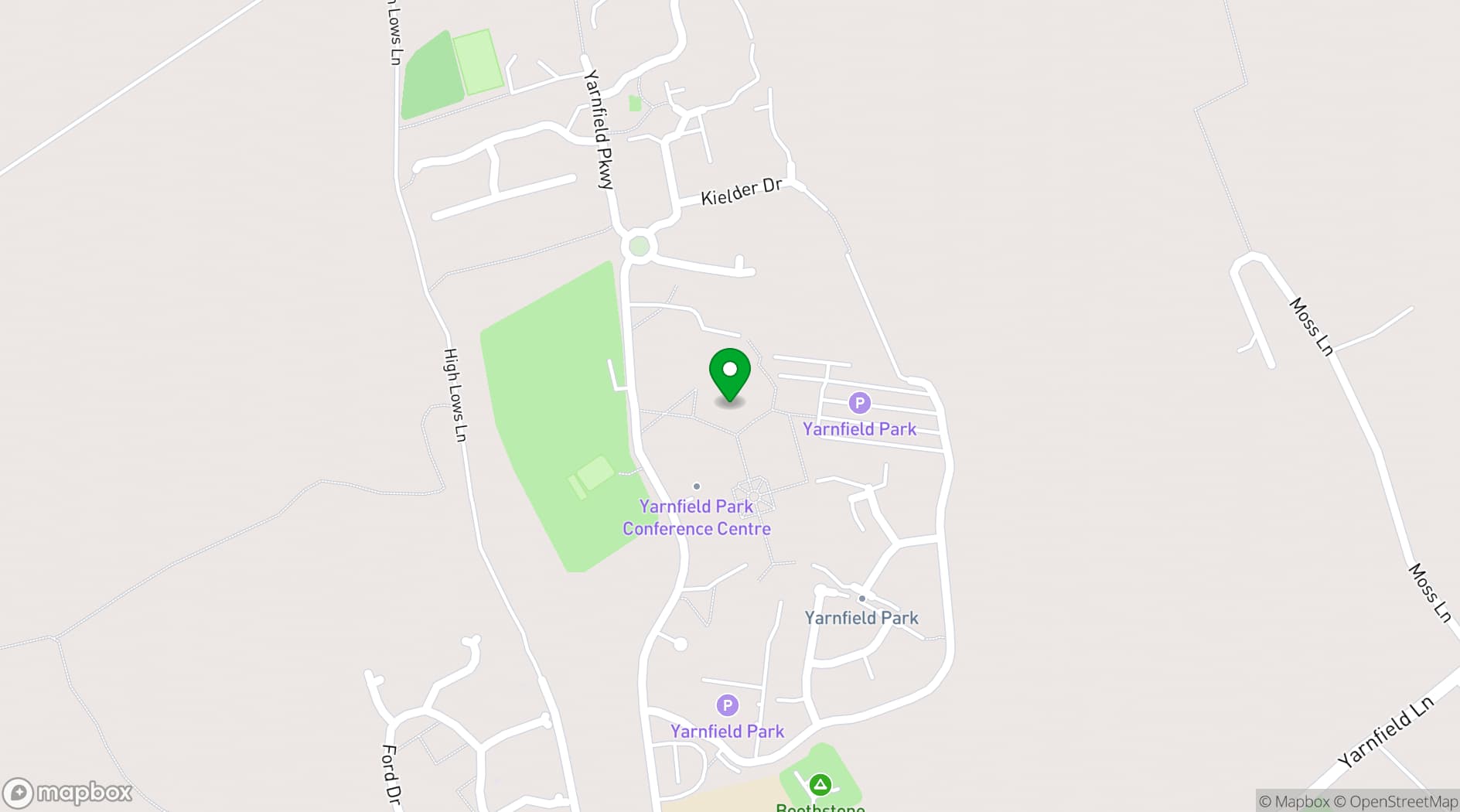 Map showing Yarnfield Park Training & Conference Centre