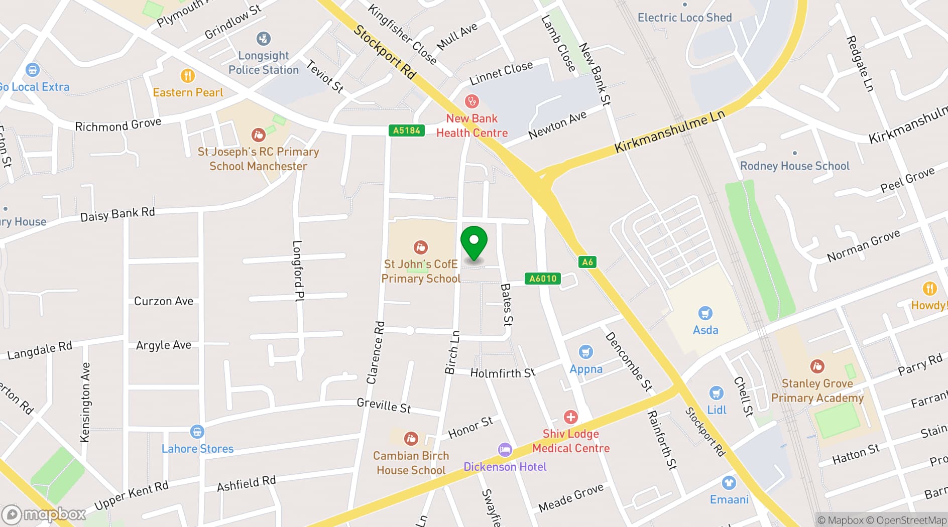 Map showing GMB Banqueting hall